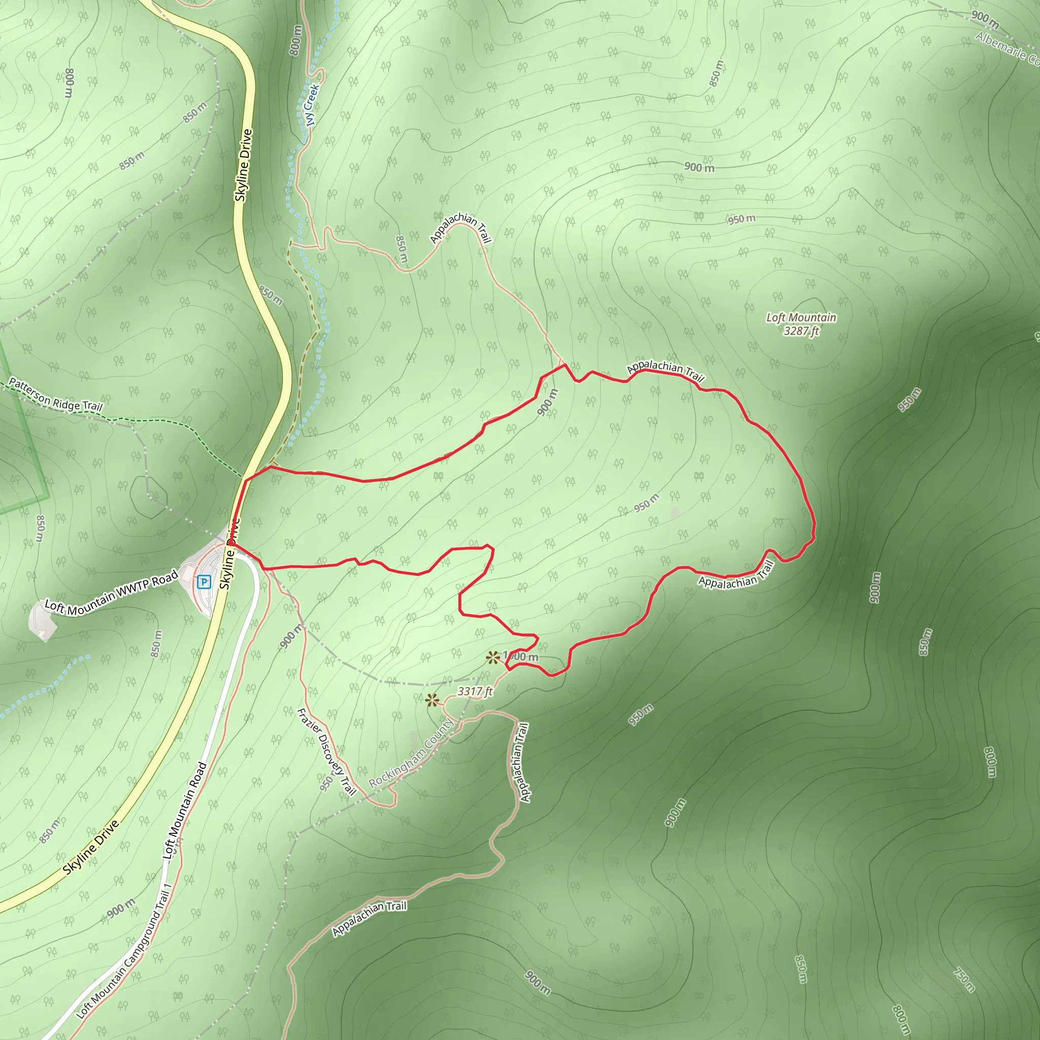 Frazier Discovery Trail and Appalachian Loop Trail mobile static map