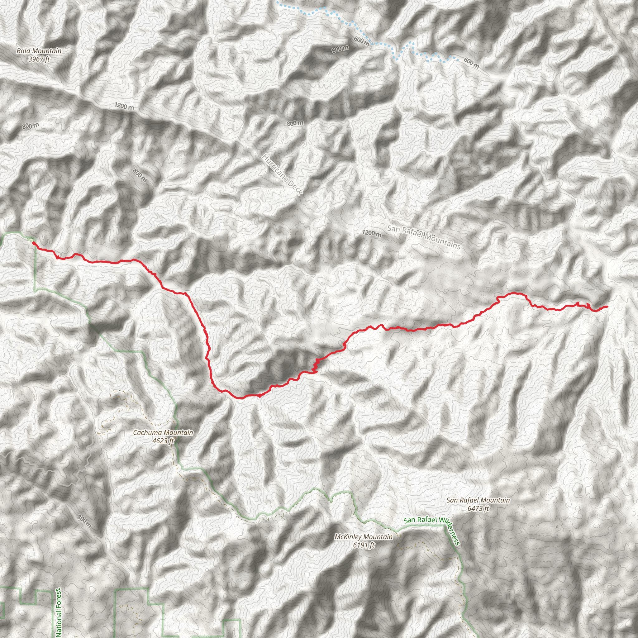 Lonnie Davis Campground via Manzana Trail mobile static map