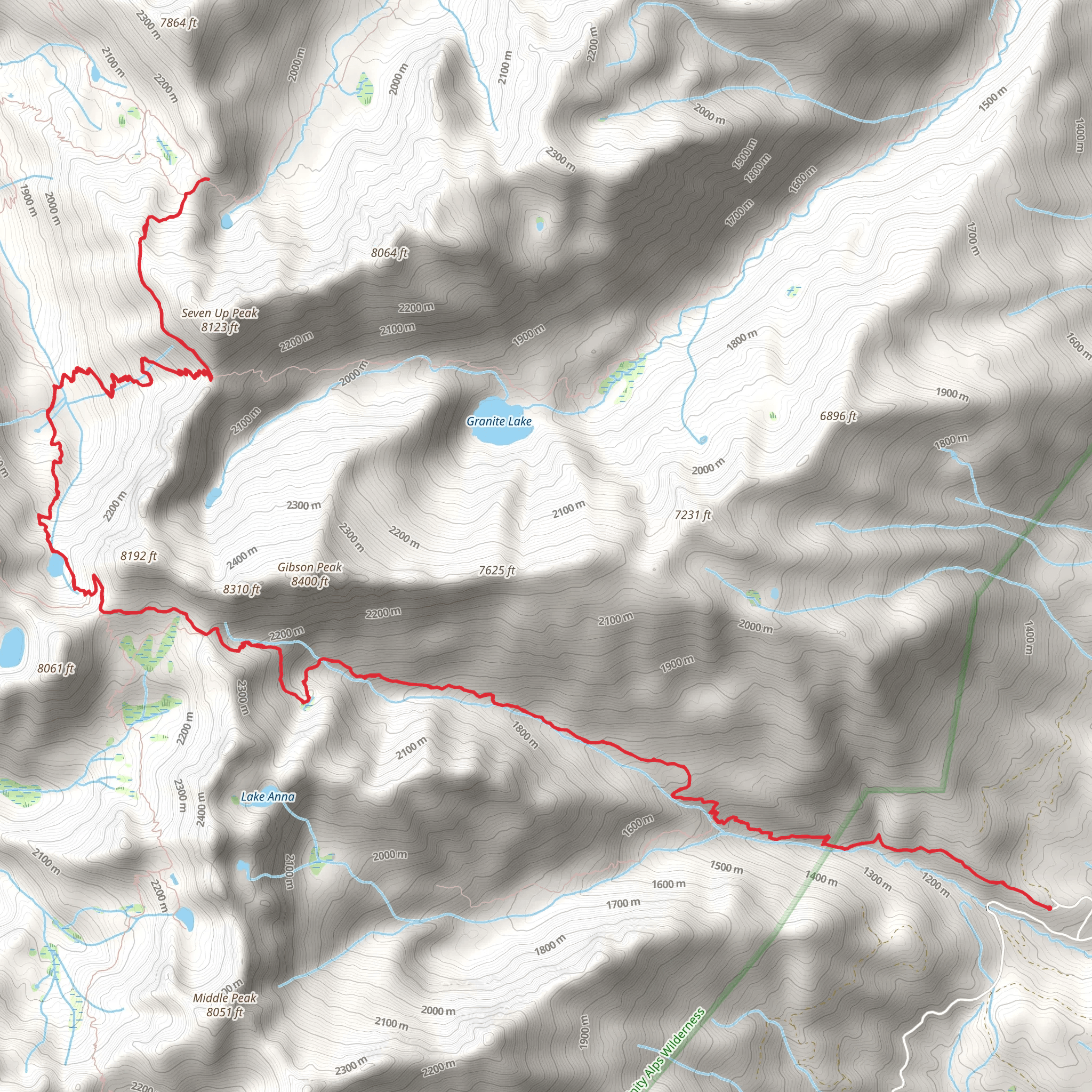 Blacks Basin via Long Canyon Trail mobile static map