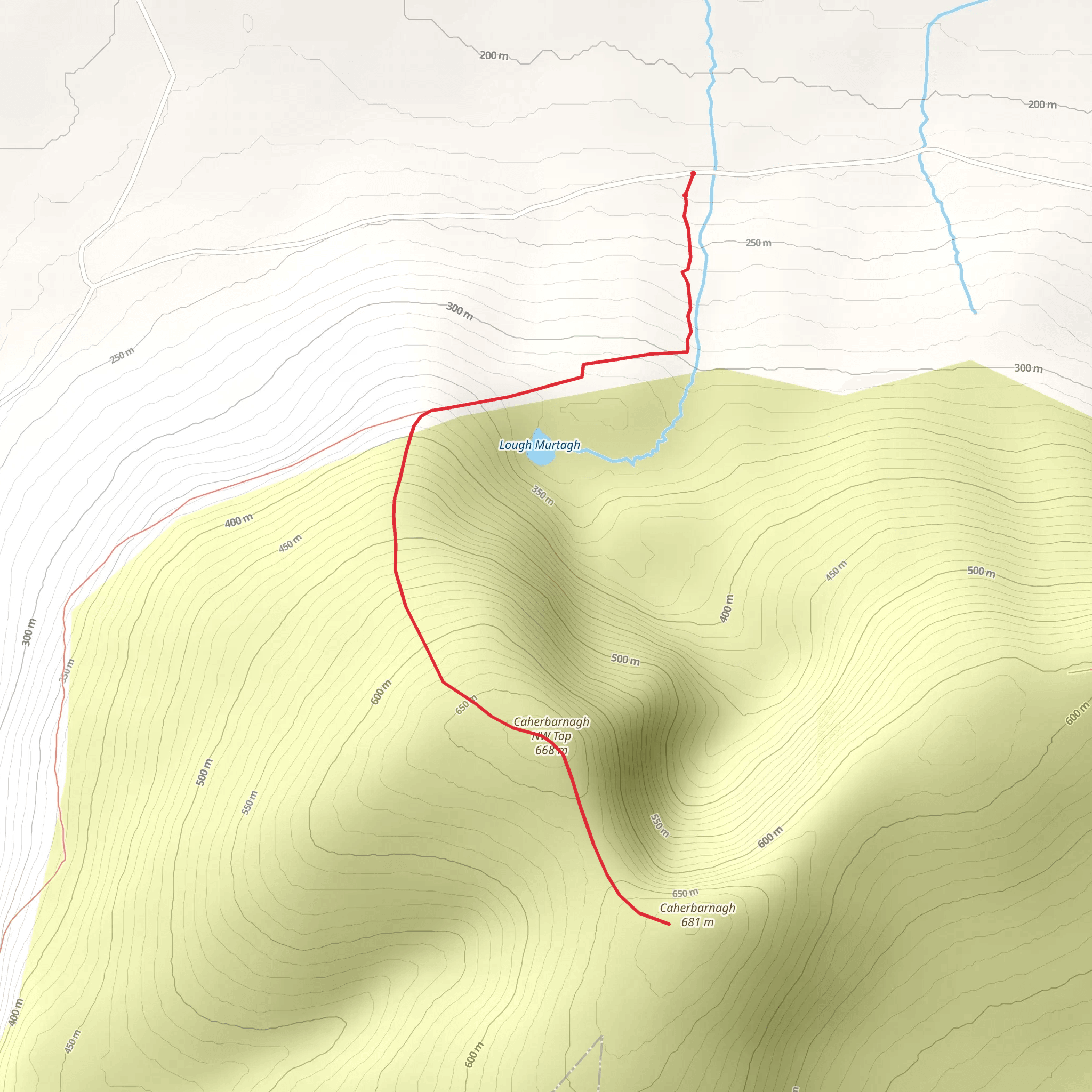 Caherbarnagh Mountain Walk mobile static map