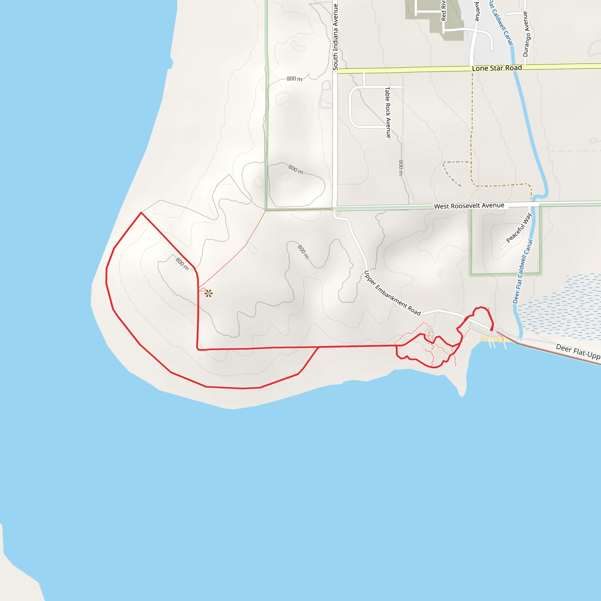 Lake Lowell Overlook Loop mobile static map