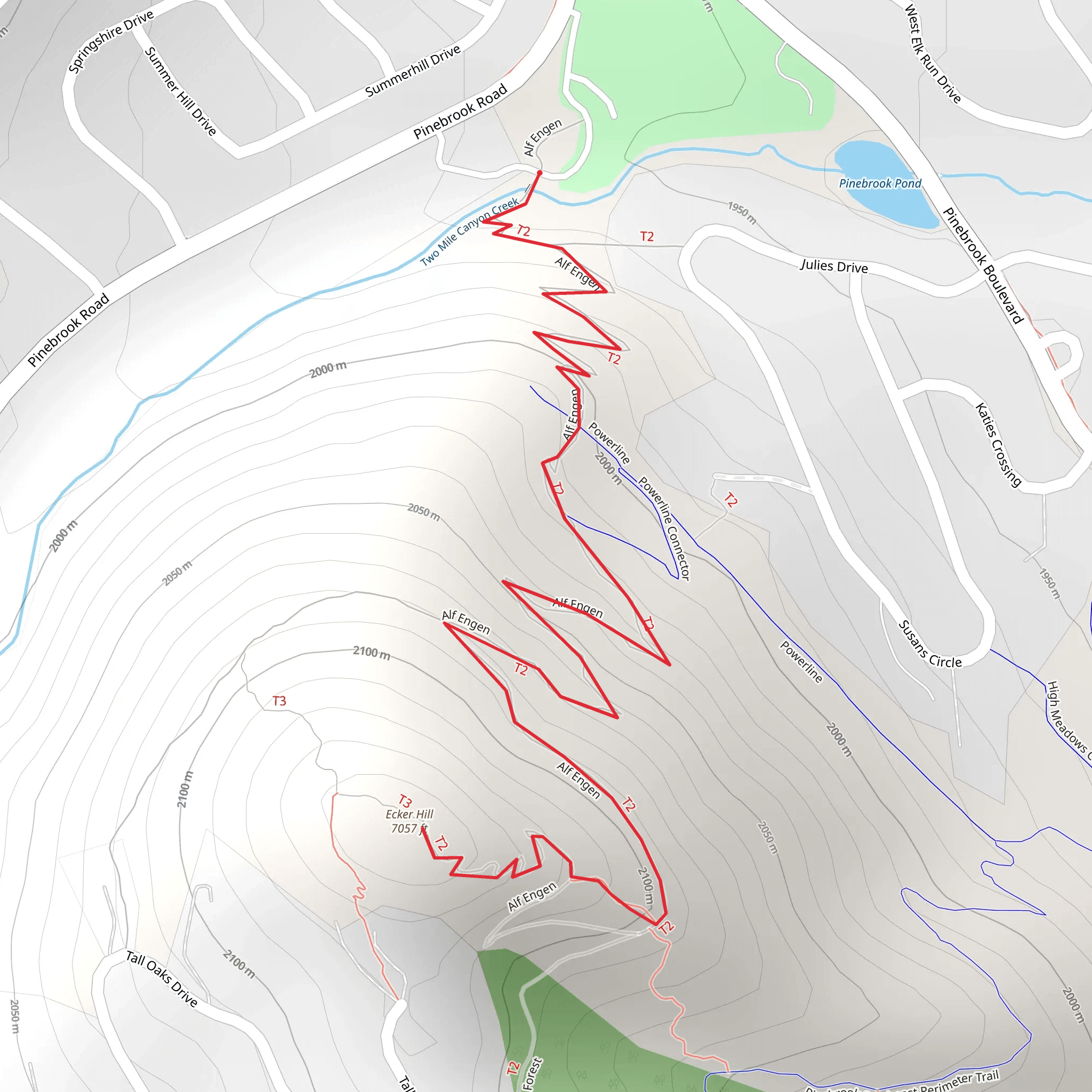 Ecker Hill via Alf Engen mobile static map