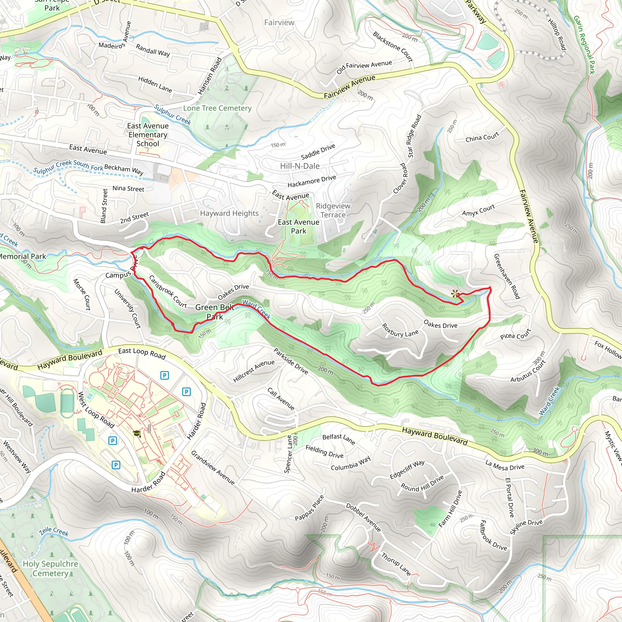 East Avenue and Ward Creek Road Loop Trail mobile static map