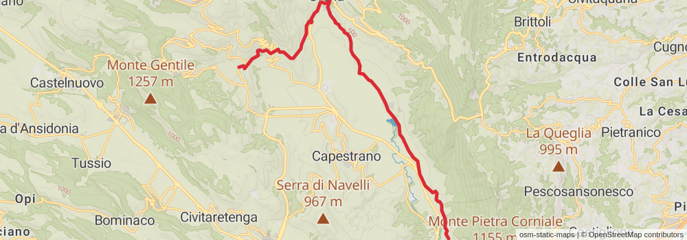 Sentiero Italia - Apennines Section stage 57 Map