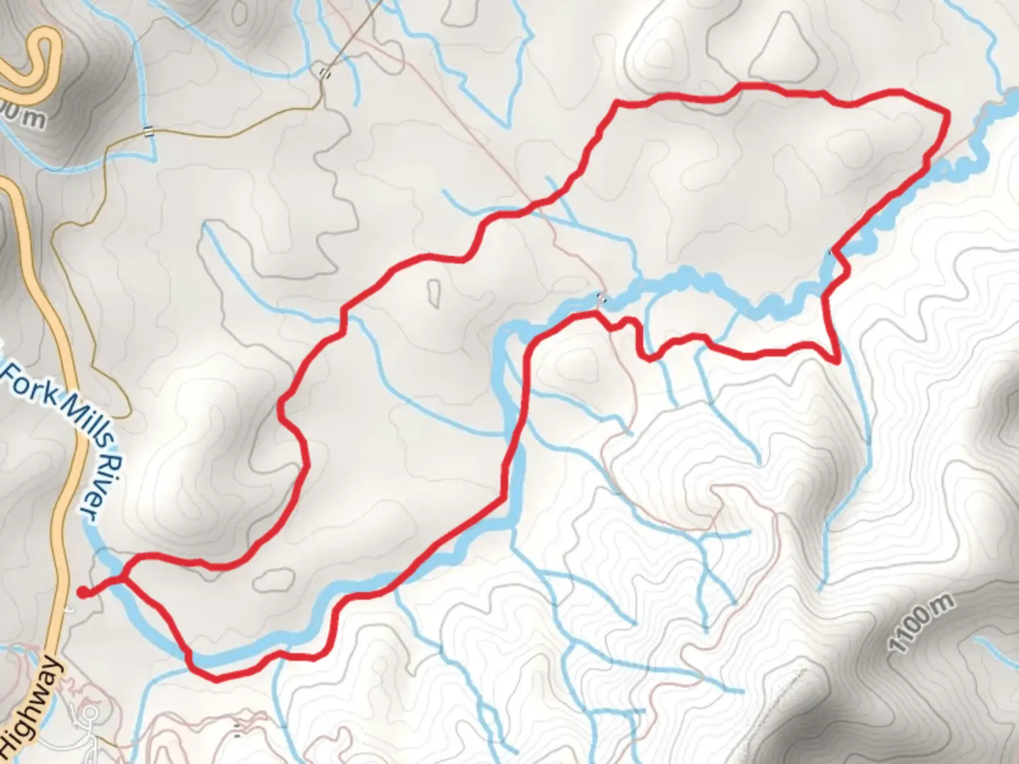 An image depicting the trail Pink Beds Loop and its surrounding area.