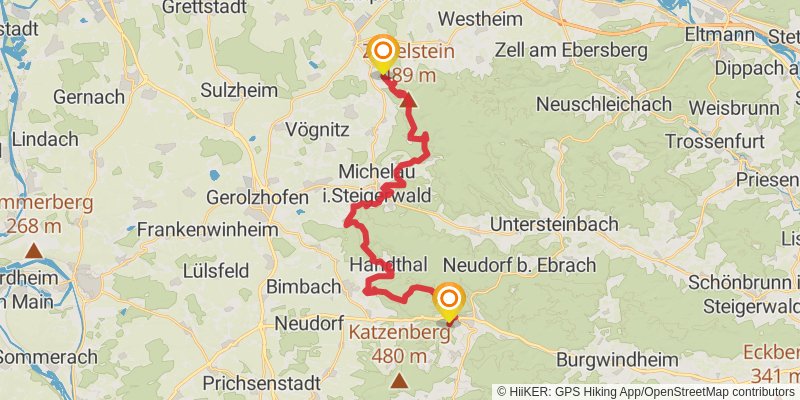 Steigerwald Panoramaweg stage 5 Map