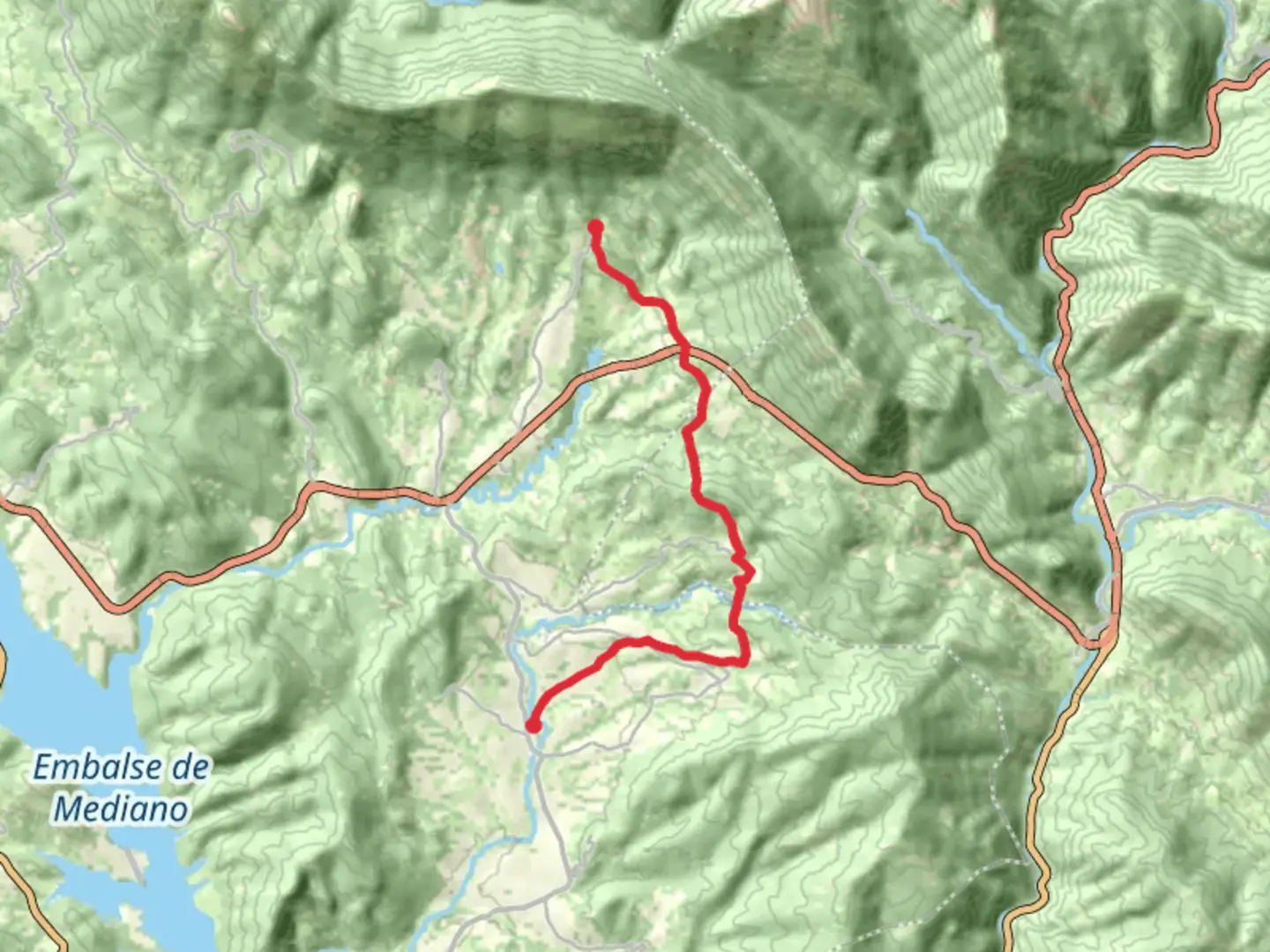 An image depicting the trail Tierrantona - San Juan de Toledo de la Nata PR HU 191 and its surrounding area.