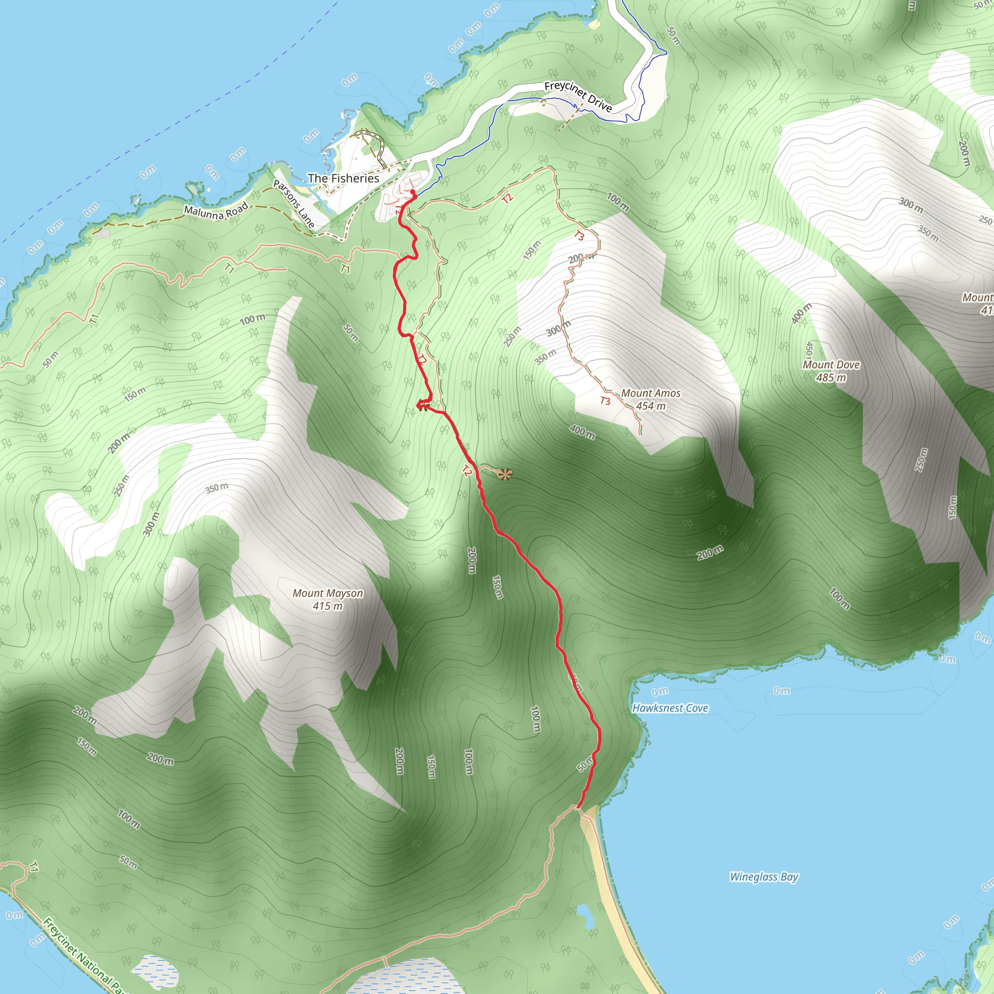 Wineglass Bay Walk mobile static map