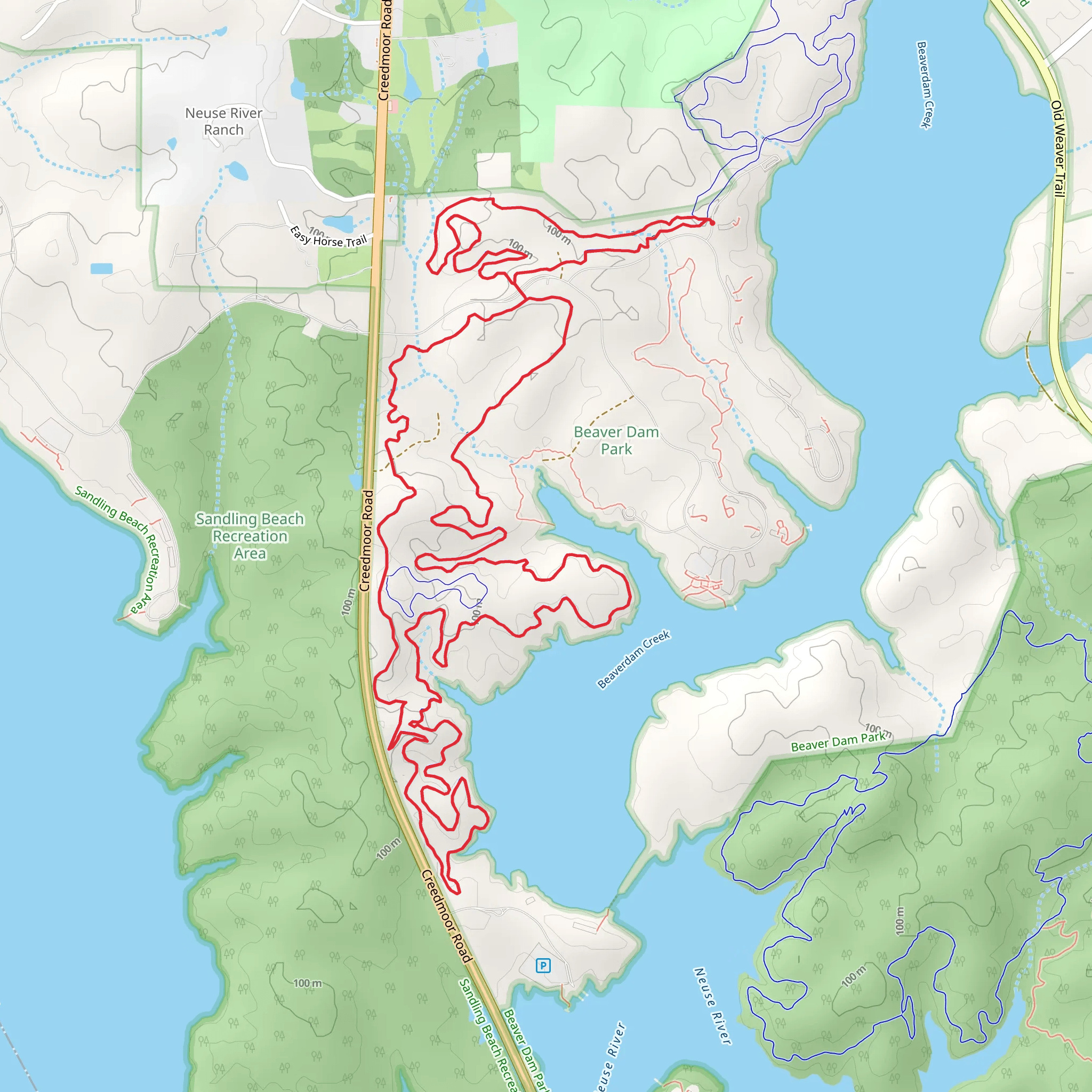 West and South Loop Trail mobile static map