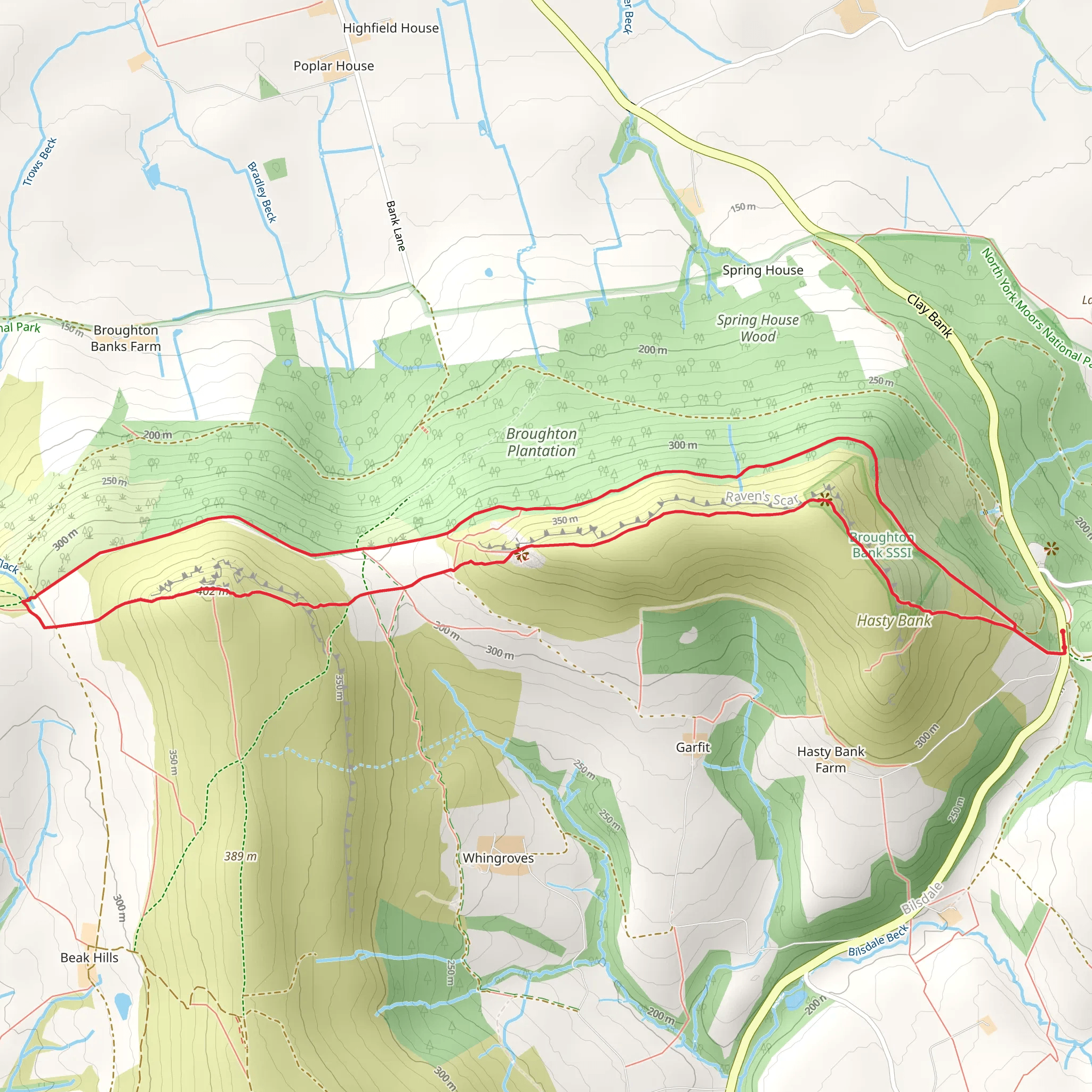 White Hill and Hasty Bank via Cleveland Way mobile static map
