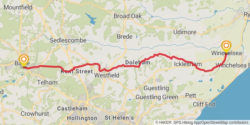 Plymouth to Dover Walk stage 35 Map