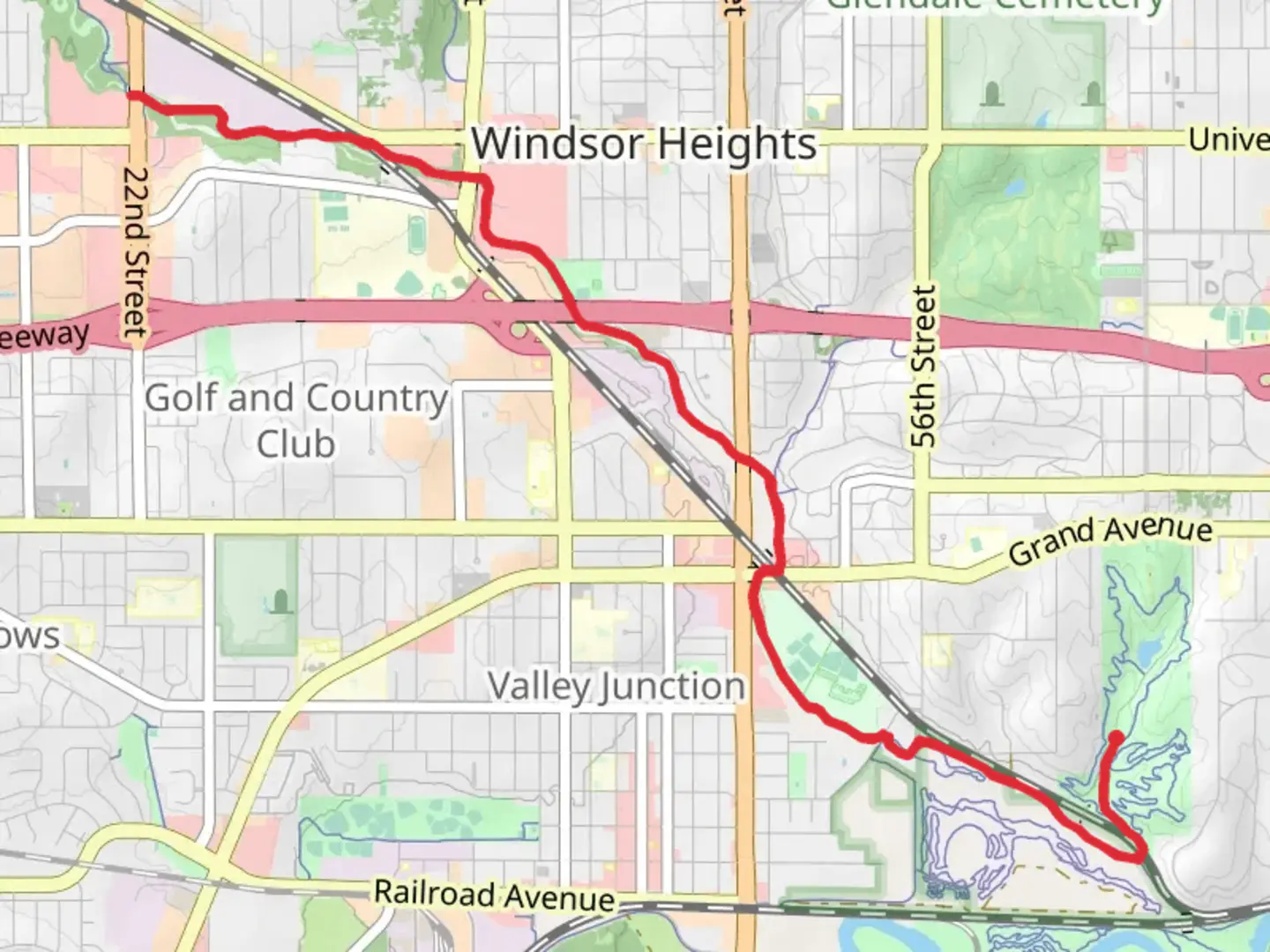 An image depicting the trail Walnut Creek and Clive Greenbelt via Bill Riley Trail and its surrounding area.