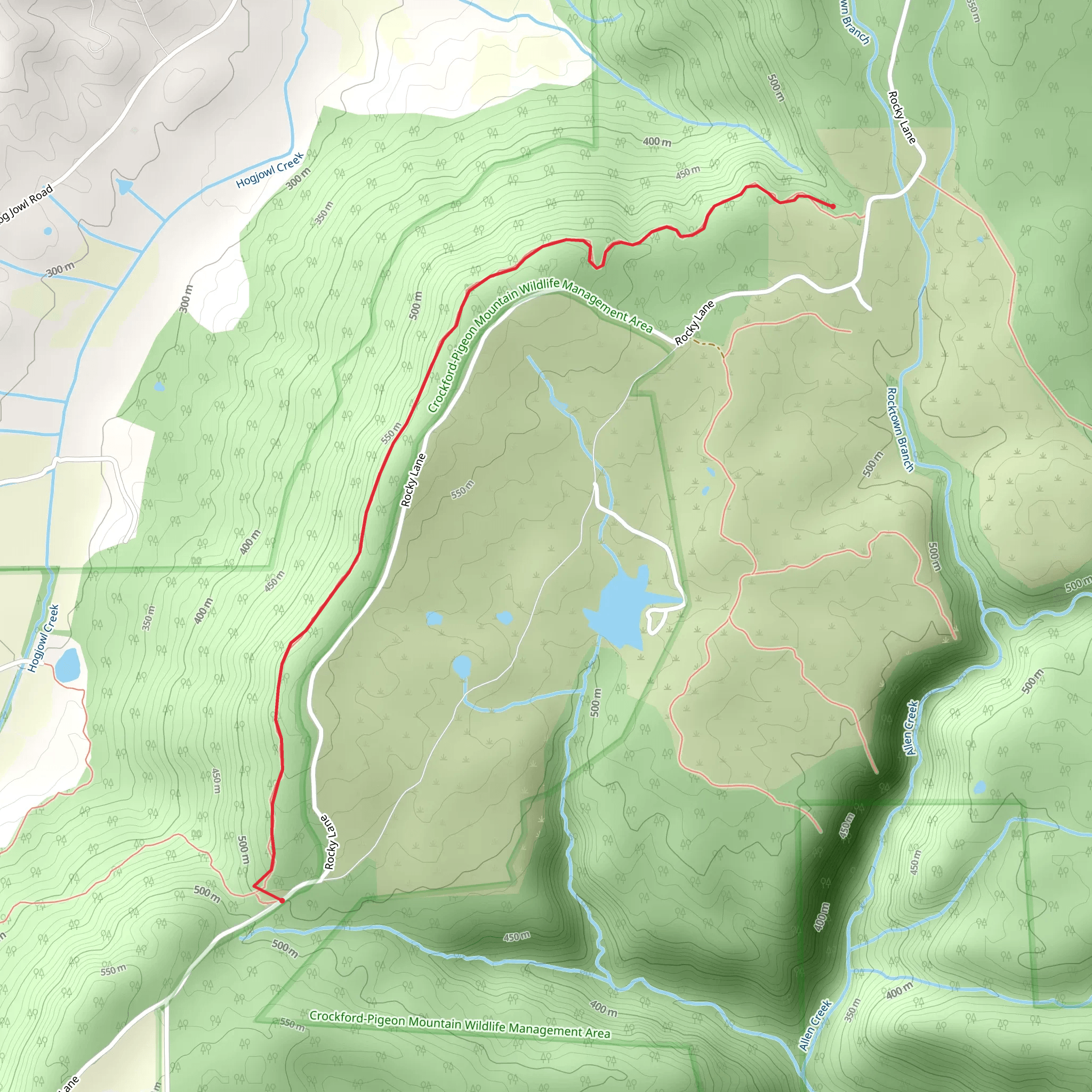 Rape gap via Rocky Lane mobile static map