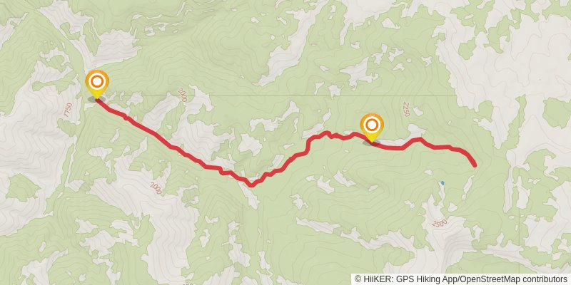 Skalkaho Creek - Jerry Lake Trail stage 2 Map