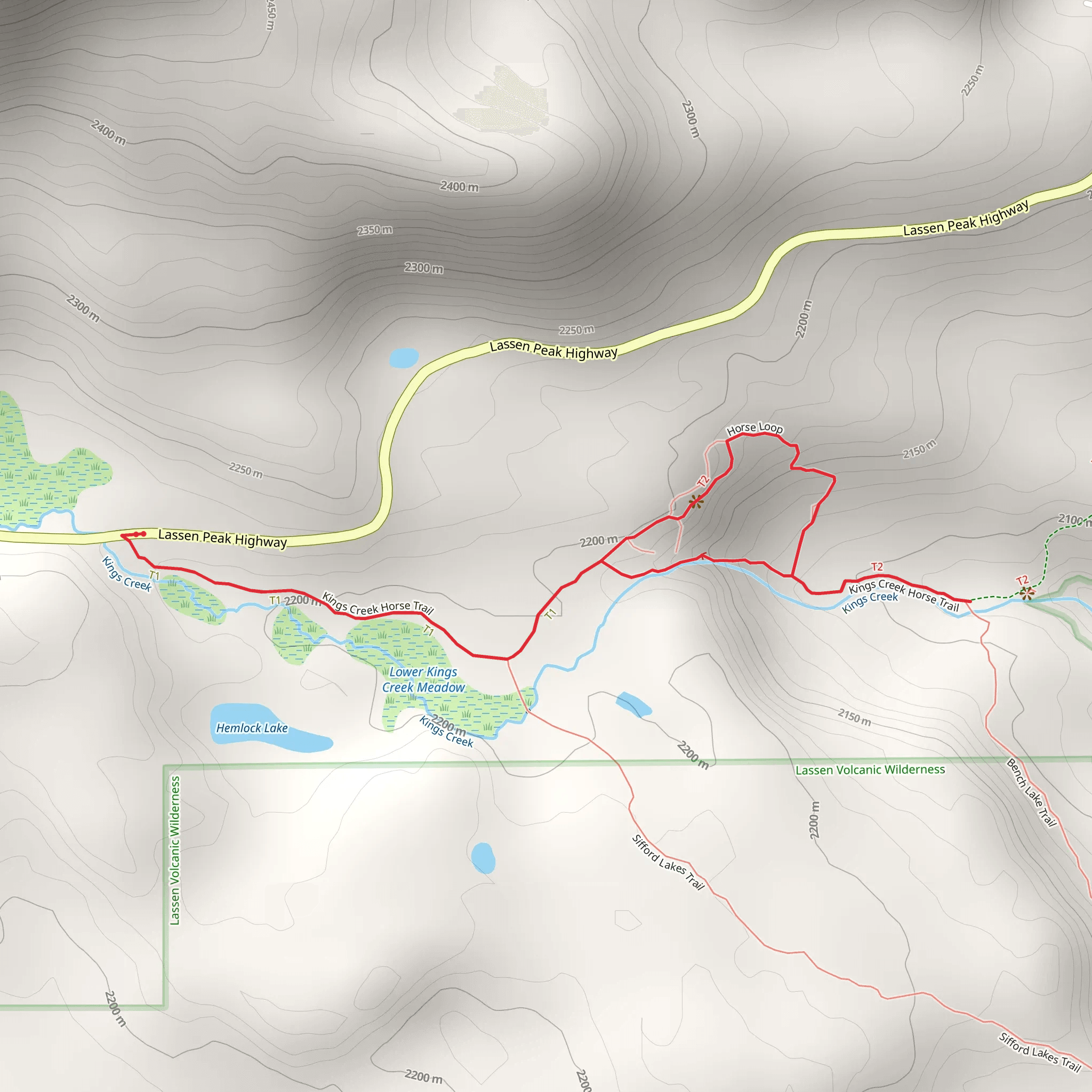 Kings Creek Falls Trail mobile static map