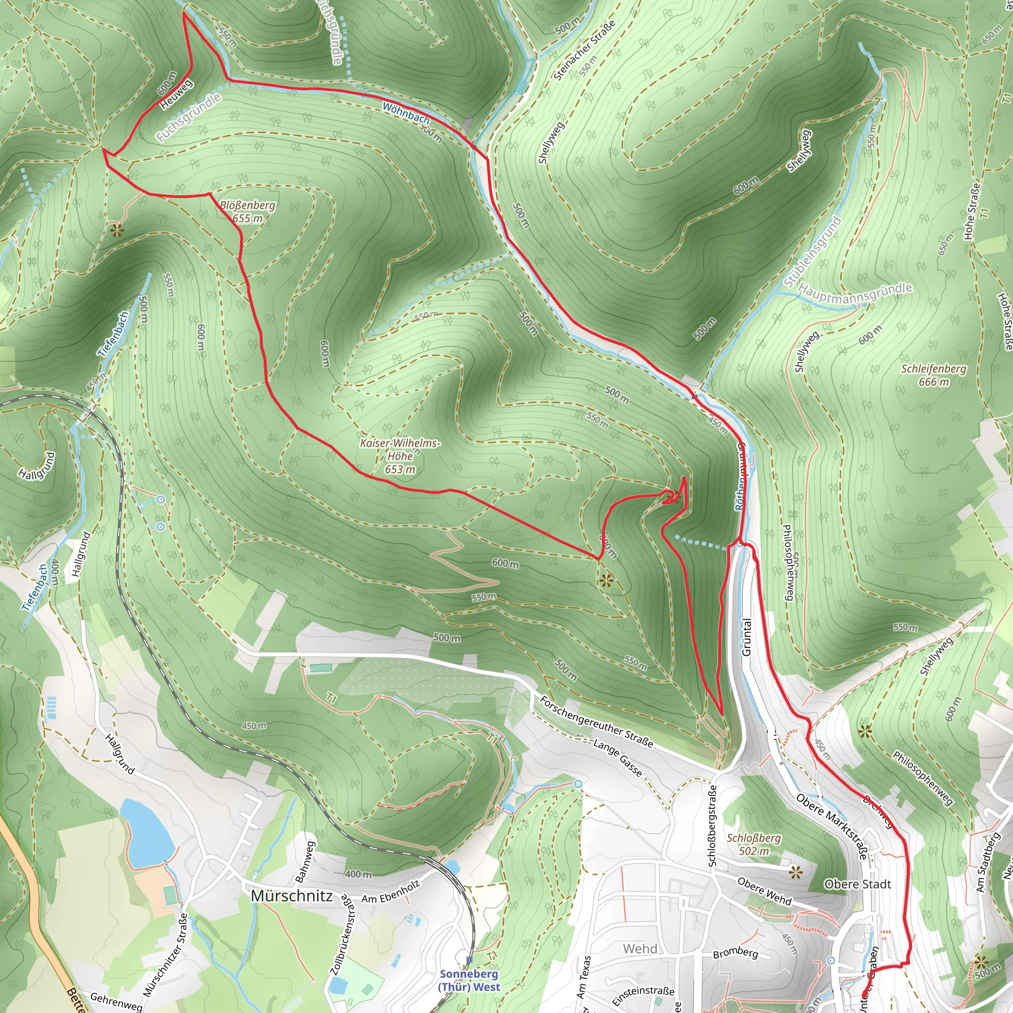Blößenberg and Kaiser-Wilhelms Hoehe Loop mobile static map