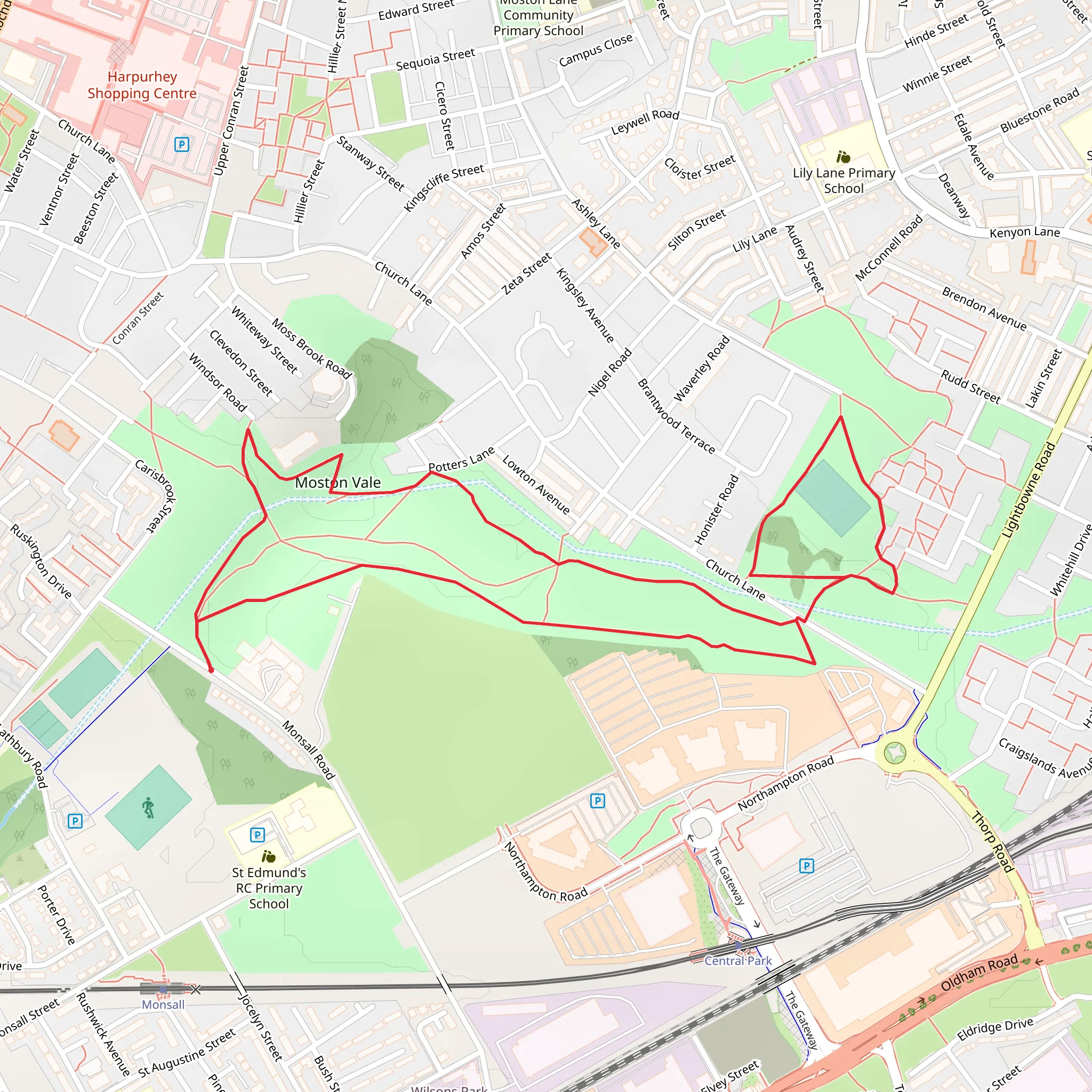 Moston Vale Loop mobile static map