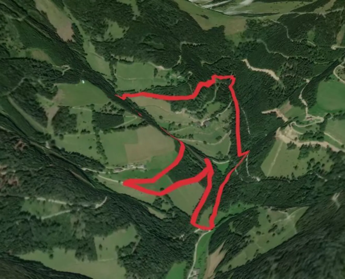 An image depicting the trail Raab Origin Loop and its surrounding area.