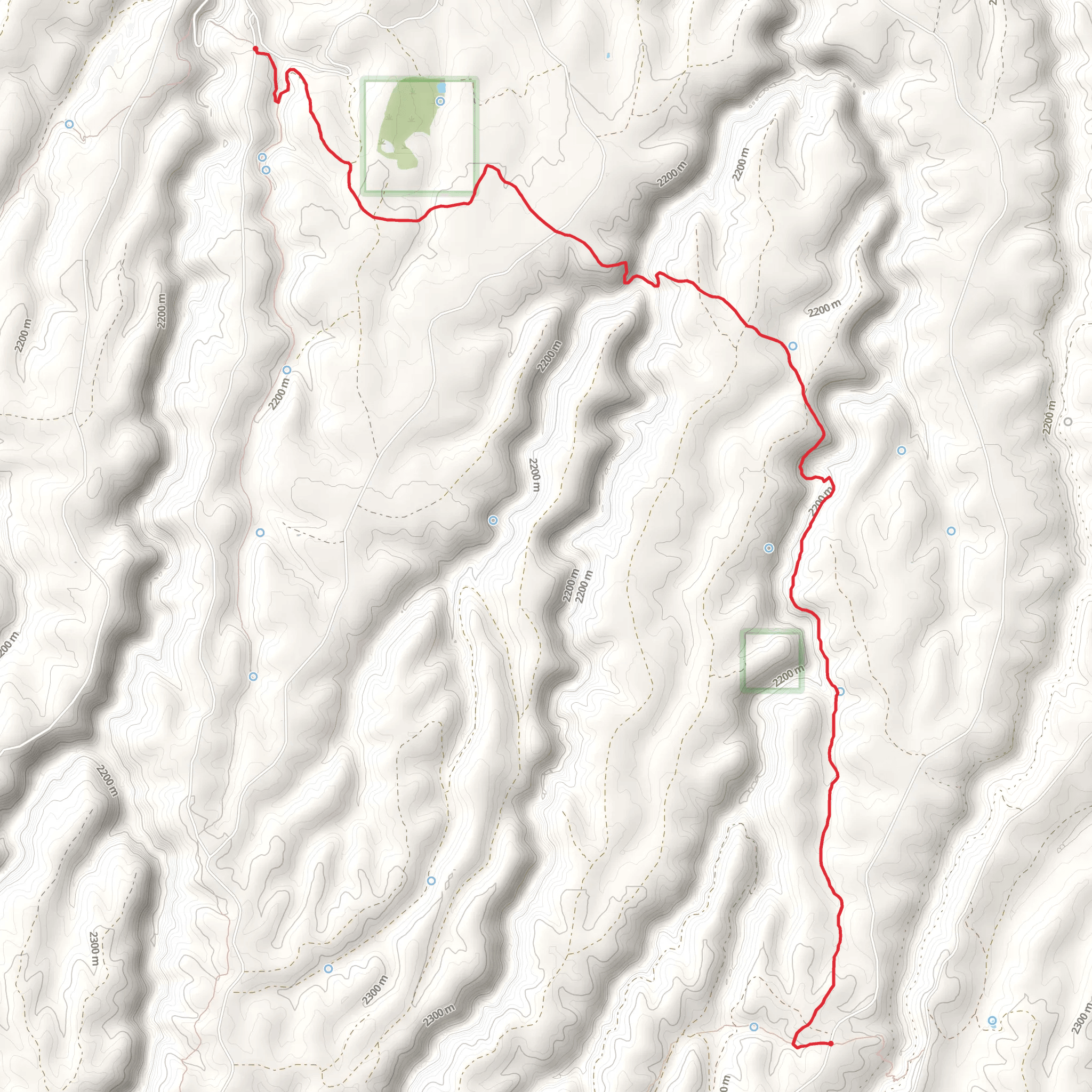 U-Bar Trail to Barbershop Trail mobile static map