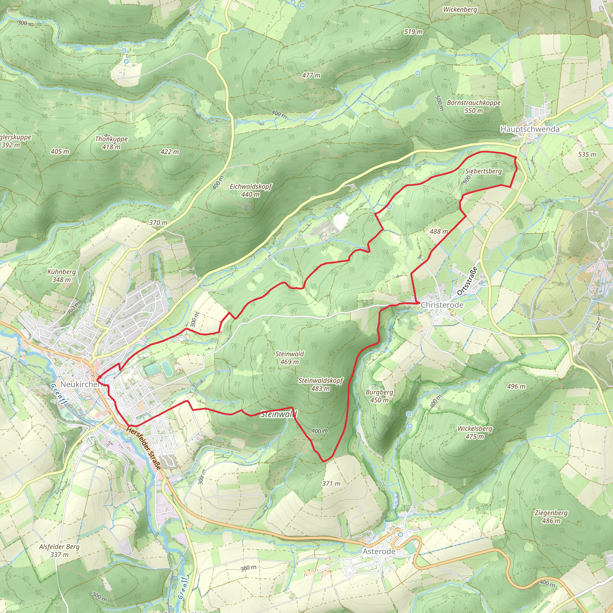 Terrainkurweg - Neukirchen Loop mobile static map