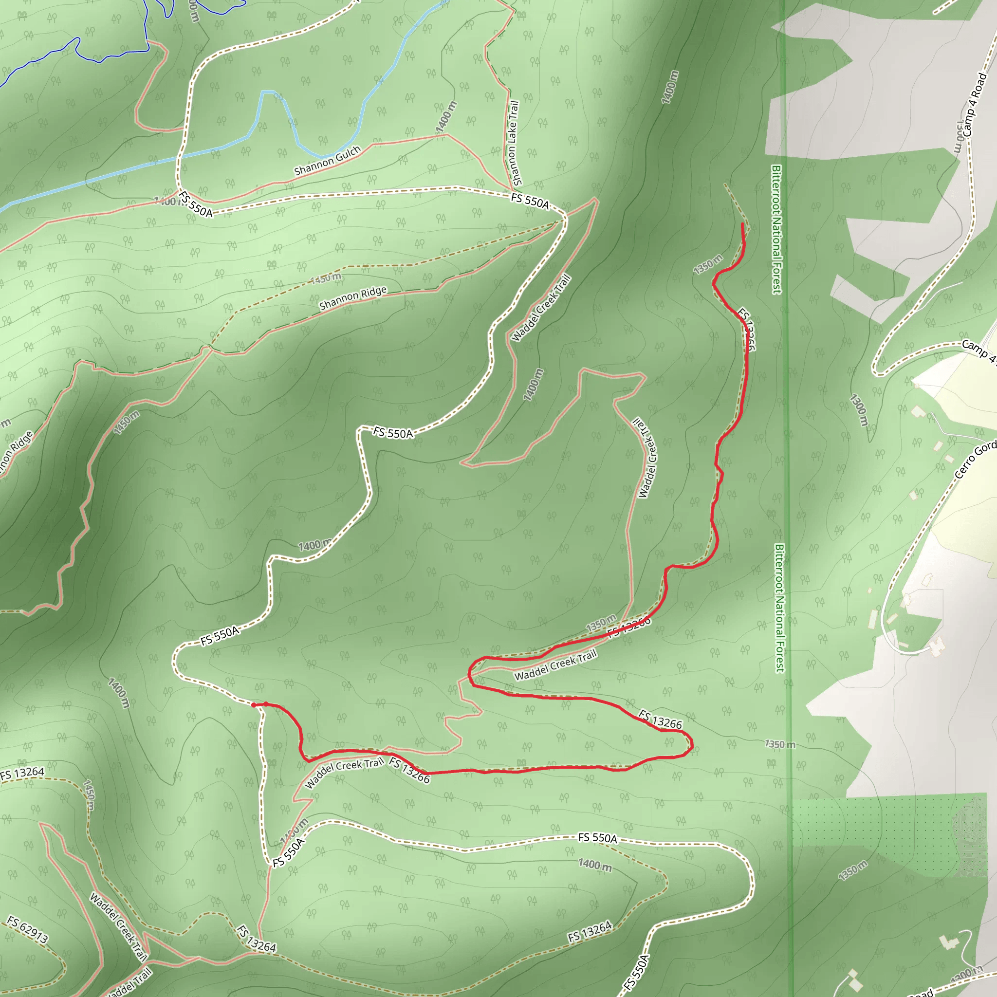 Waddell Trail mobile static map