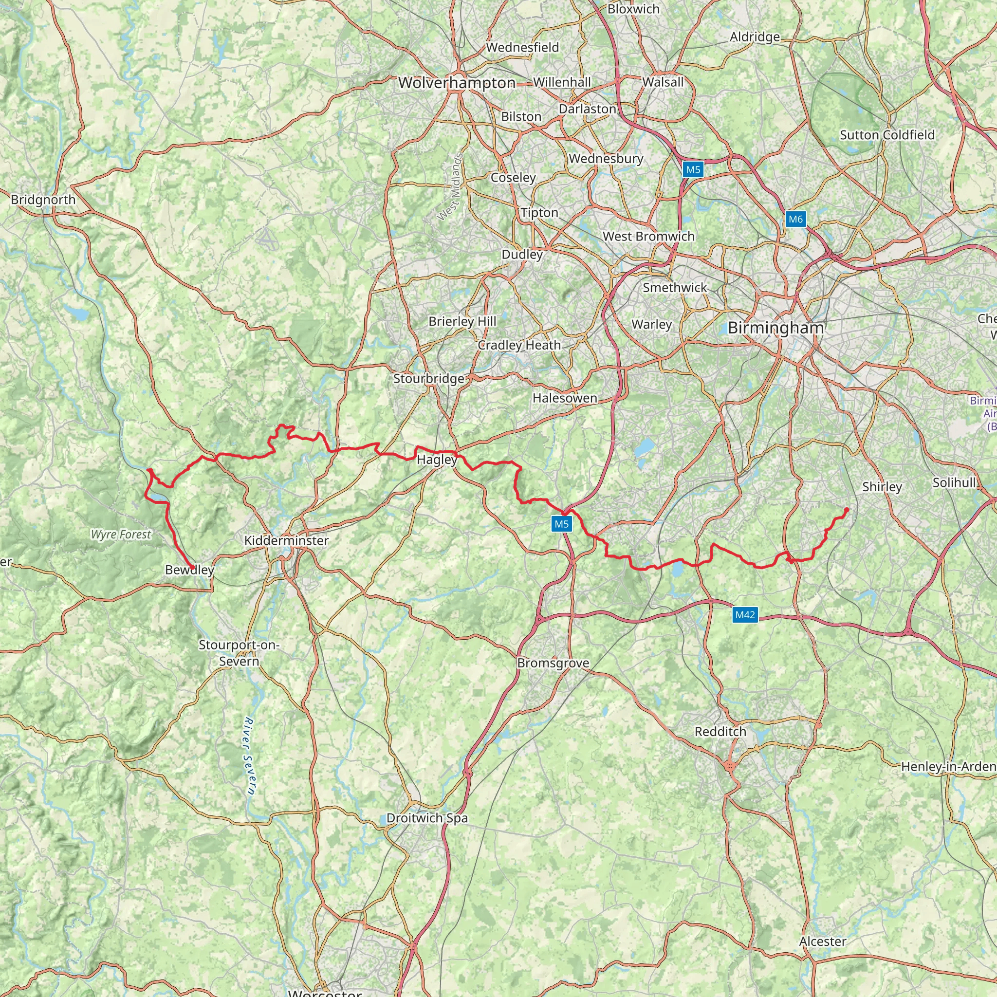 North Worcestershire Path mobile static map