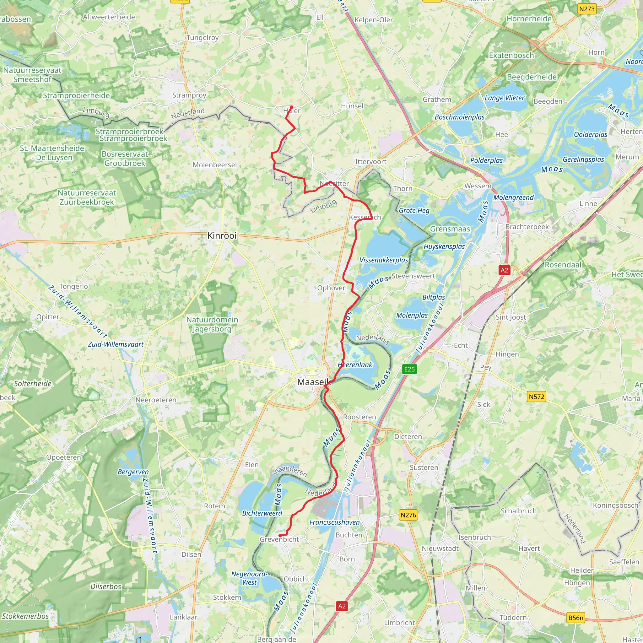 Haier to Grevenbicht via Maas mobile static map