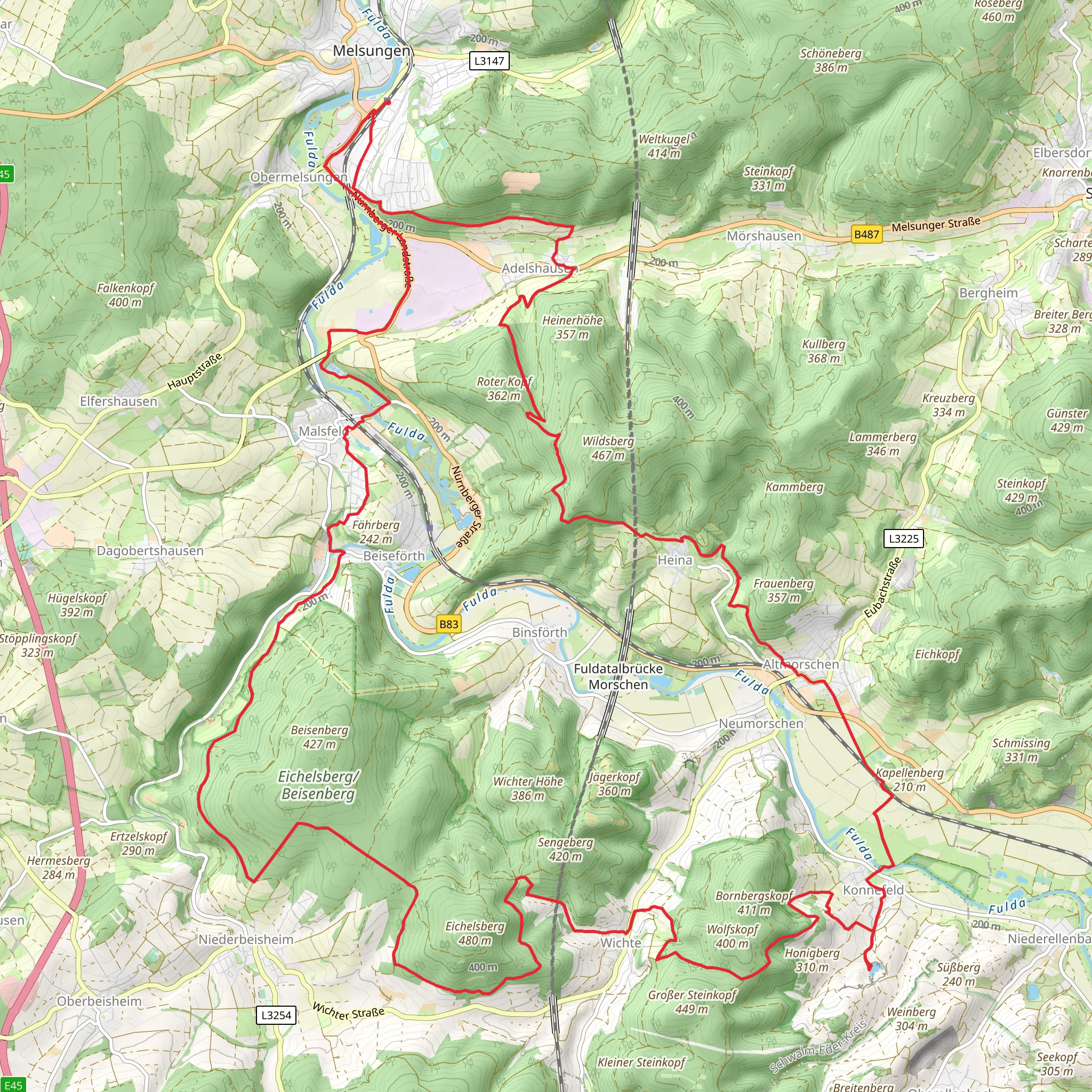 Karl Wolfram Weg and Freiher von Seebachweg Loop mobile static map