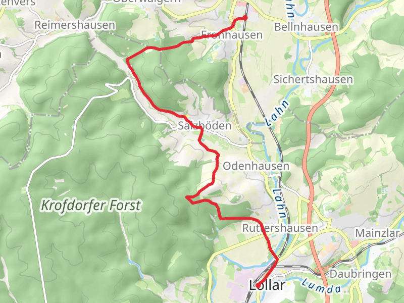 Fronhausen to Lollar Walk via Auf dem Kippel