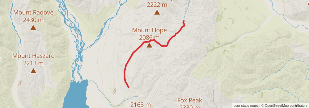 Te Araroa South Island stage 48 Map