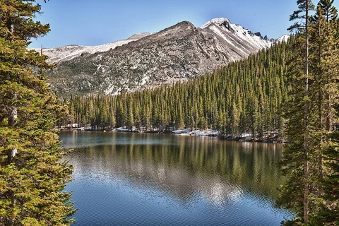 An image depicting the trail Longs Peak Trail to Glacier Gorge and its surrounding area.