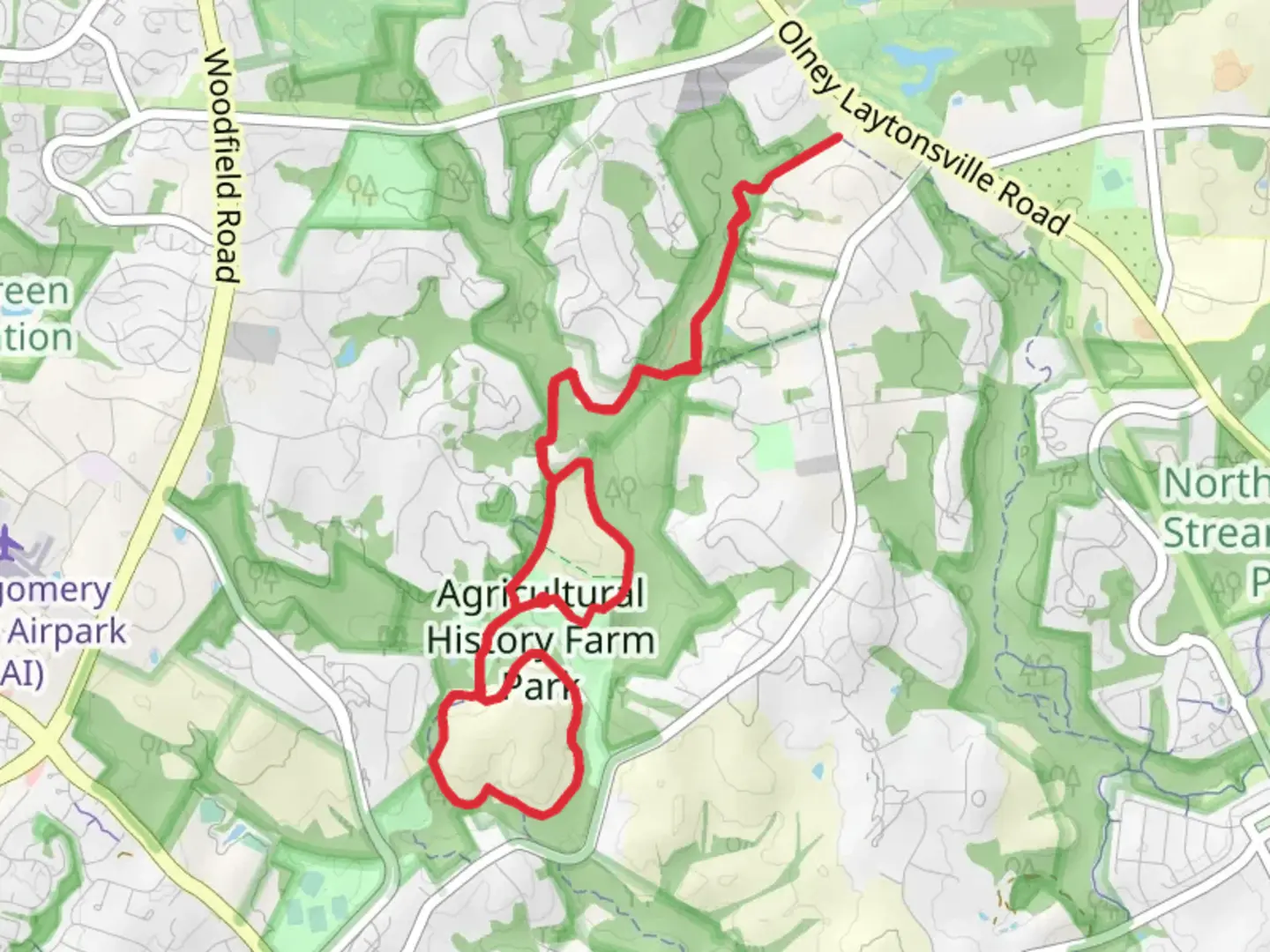 An image depicting the trail Percheron, Mule Skinner, Belgian and Upper Rock Creek Loop Trail and its surrounding area.