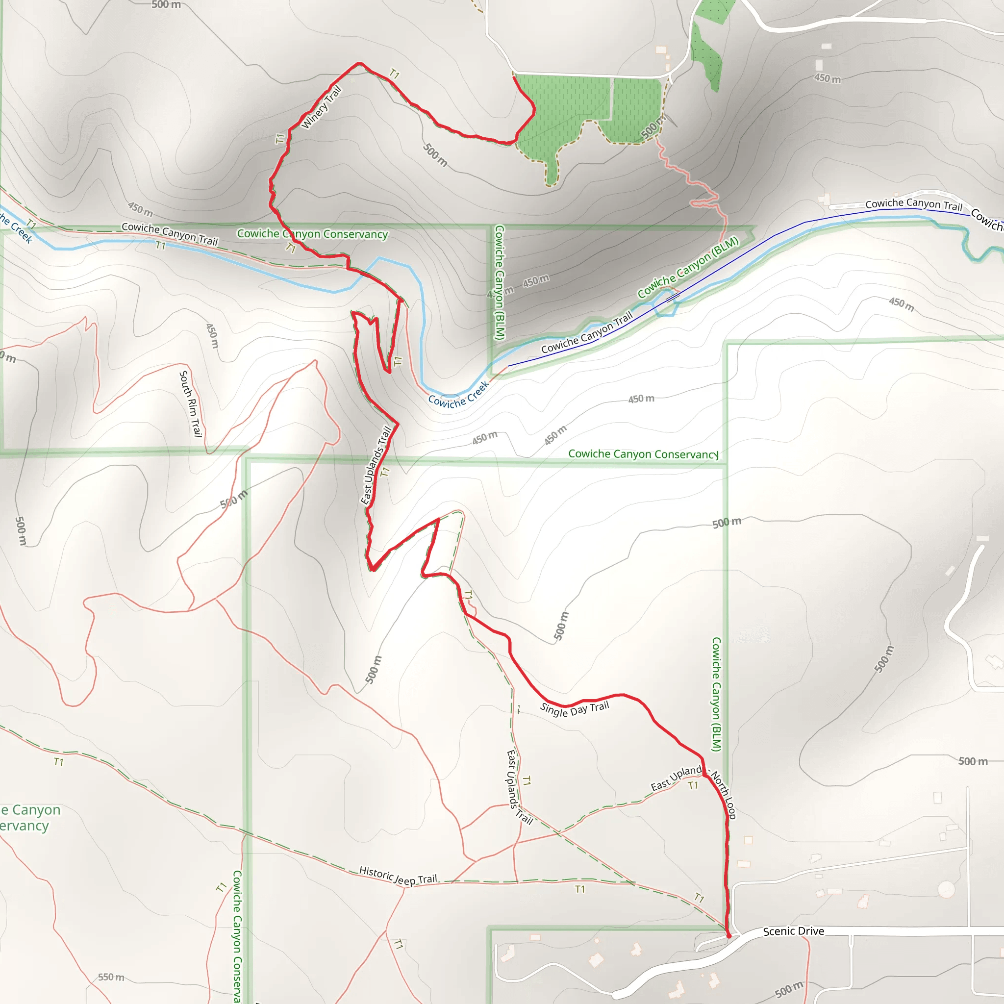 Winery and Single Day Trail mobile static map