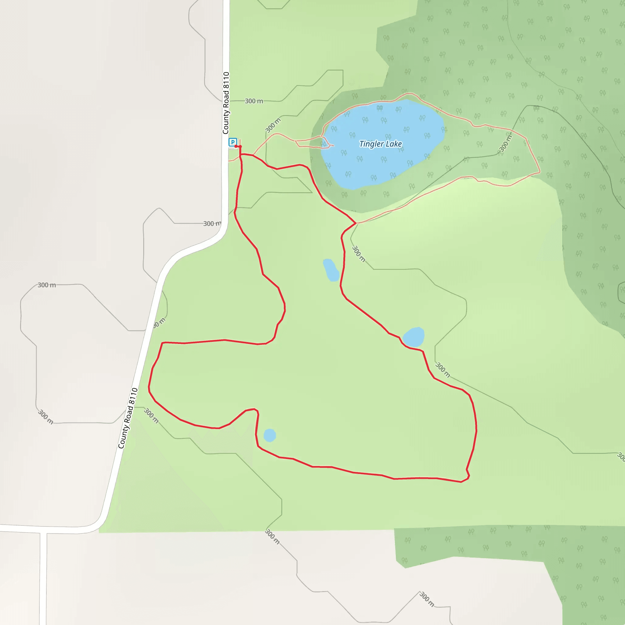 Tingler Lake Overlook Loop mobile static map