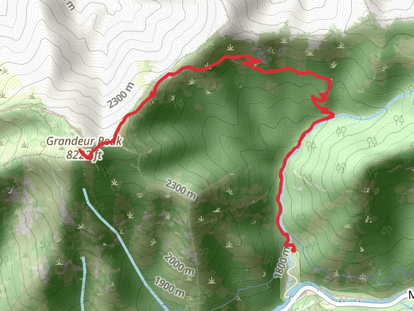 An image depicting the trail Grandeur Peak Trail and its surrounding area.