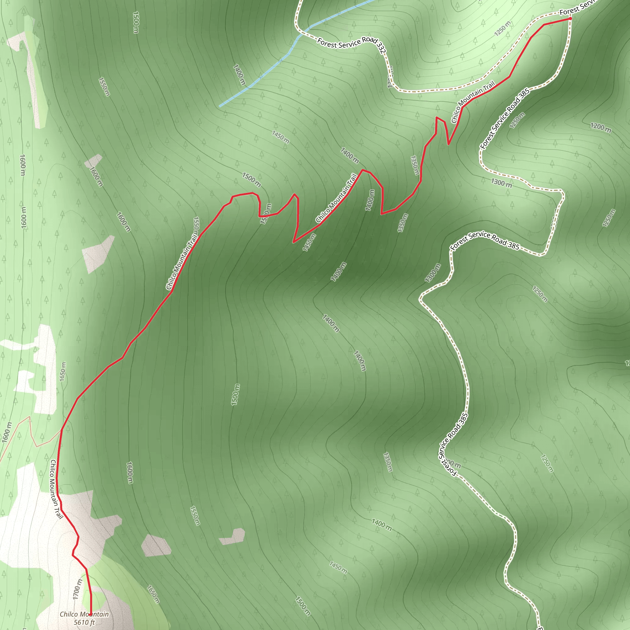 Chilco Mountain Trail mobile static map