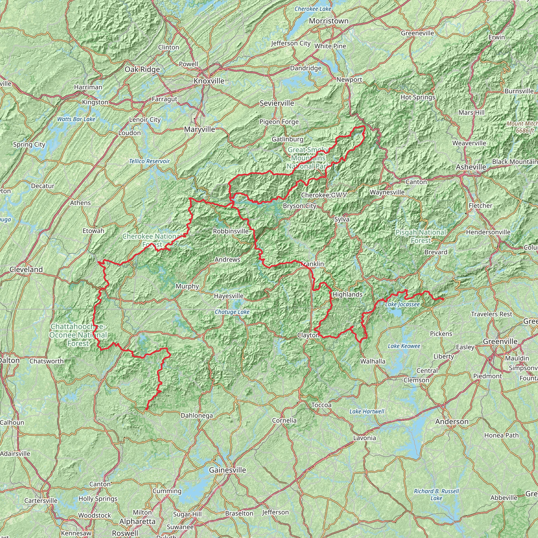 Southeastern Serpentine Trail mobile static map