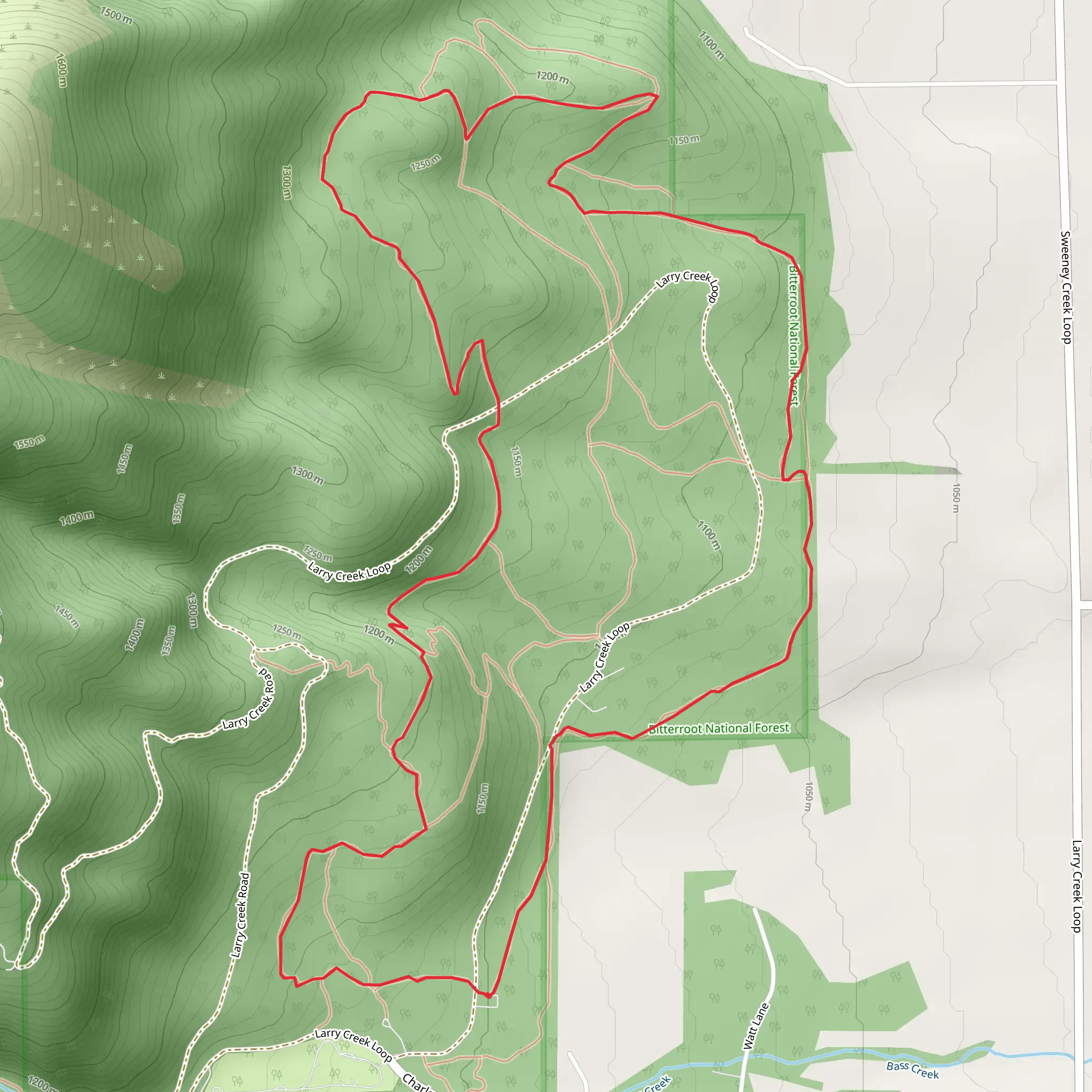 Larry Creek Loop Trail mobile static map