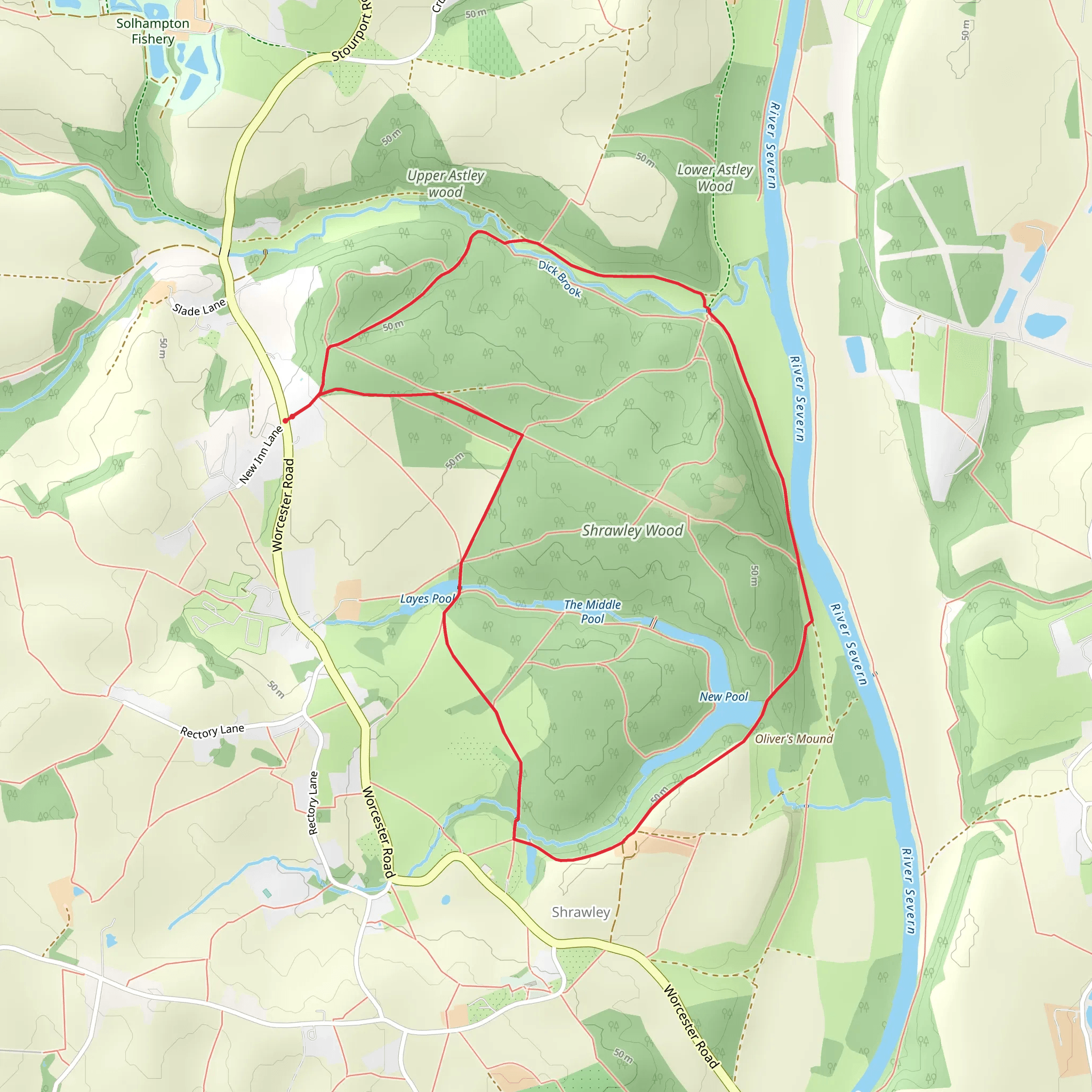Shrawley Wood Circular from Shrawley mobile static map