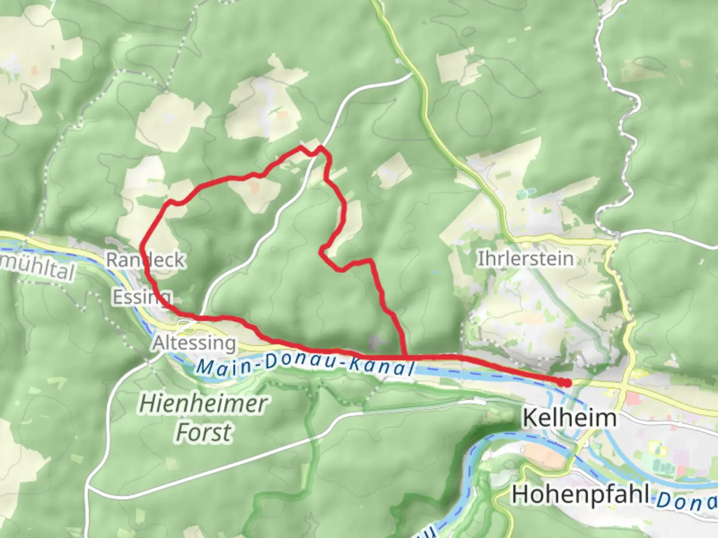 An image depicting the trail Essing, Randeck and Litzelberg Loop and its surrounding area.