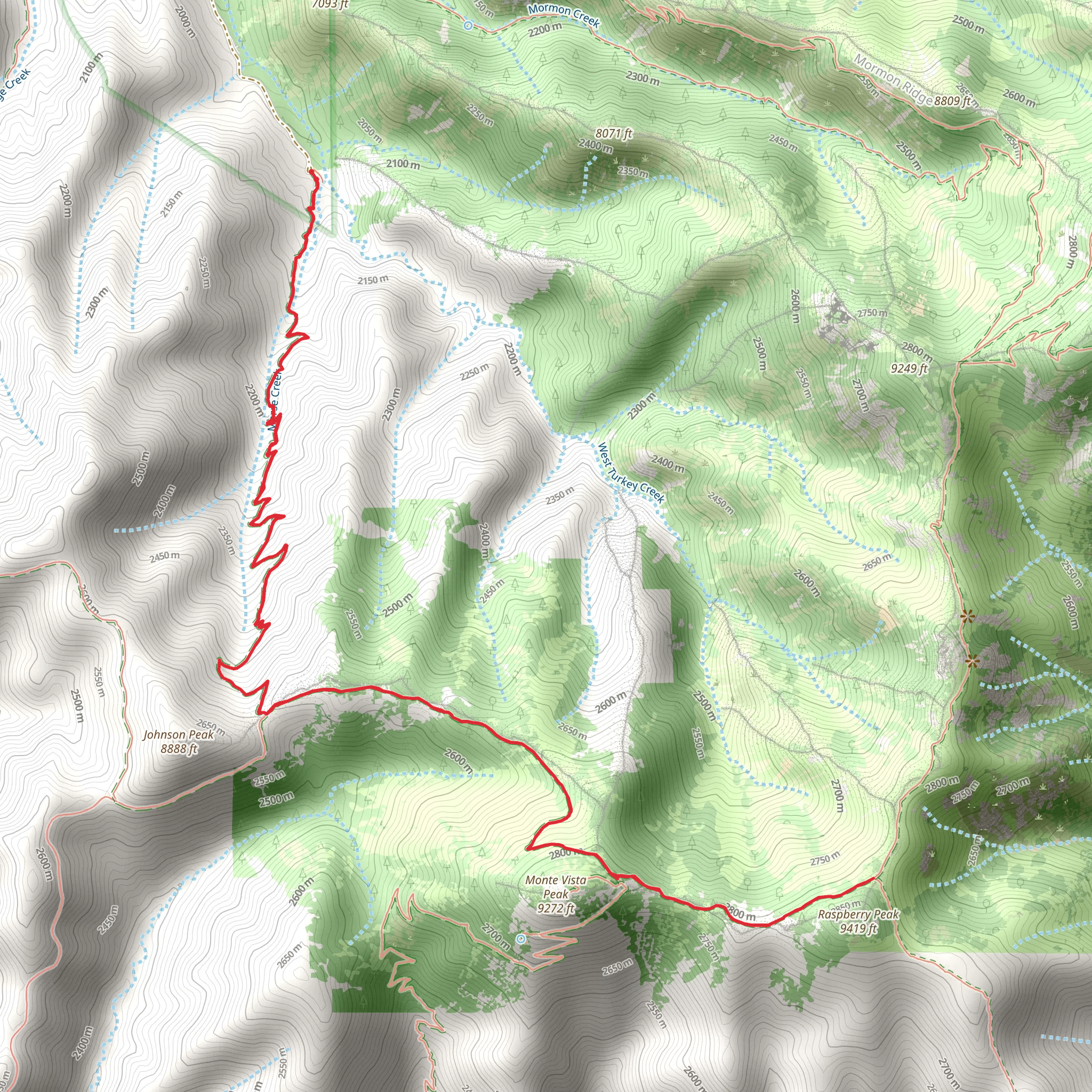 Morse Canyon Trail mobile static map