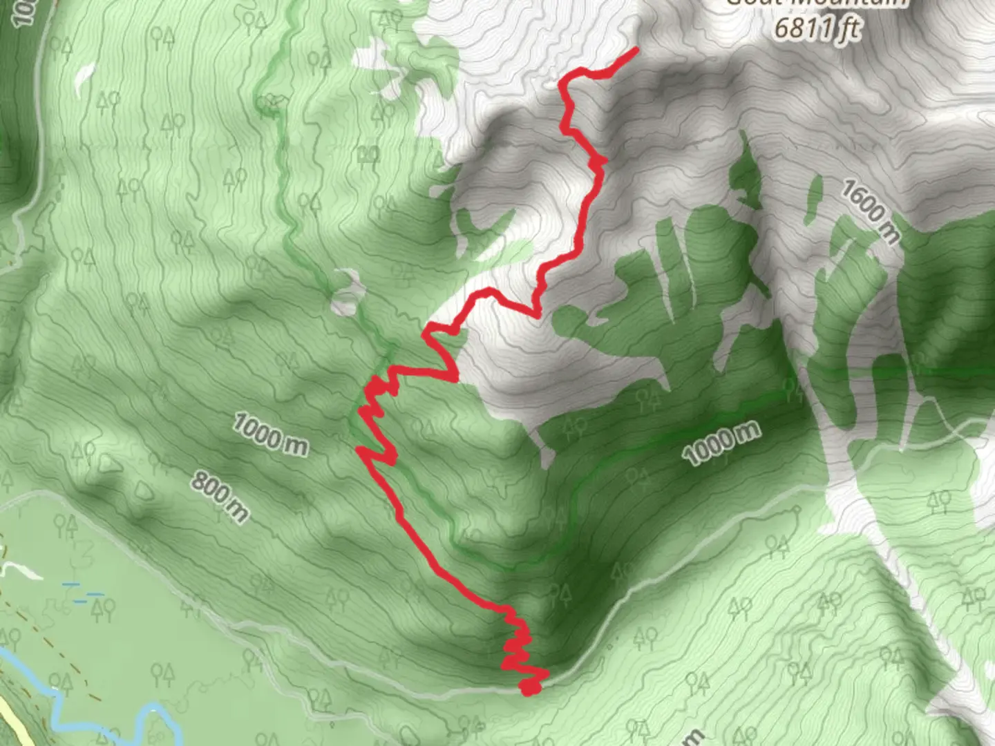 An image depicting the trail Goat Mountain West Trail and its surrounding area.