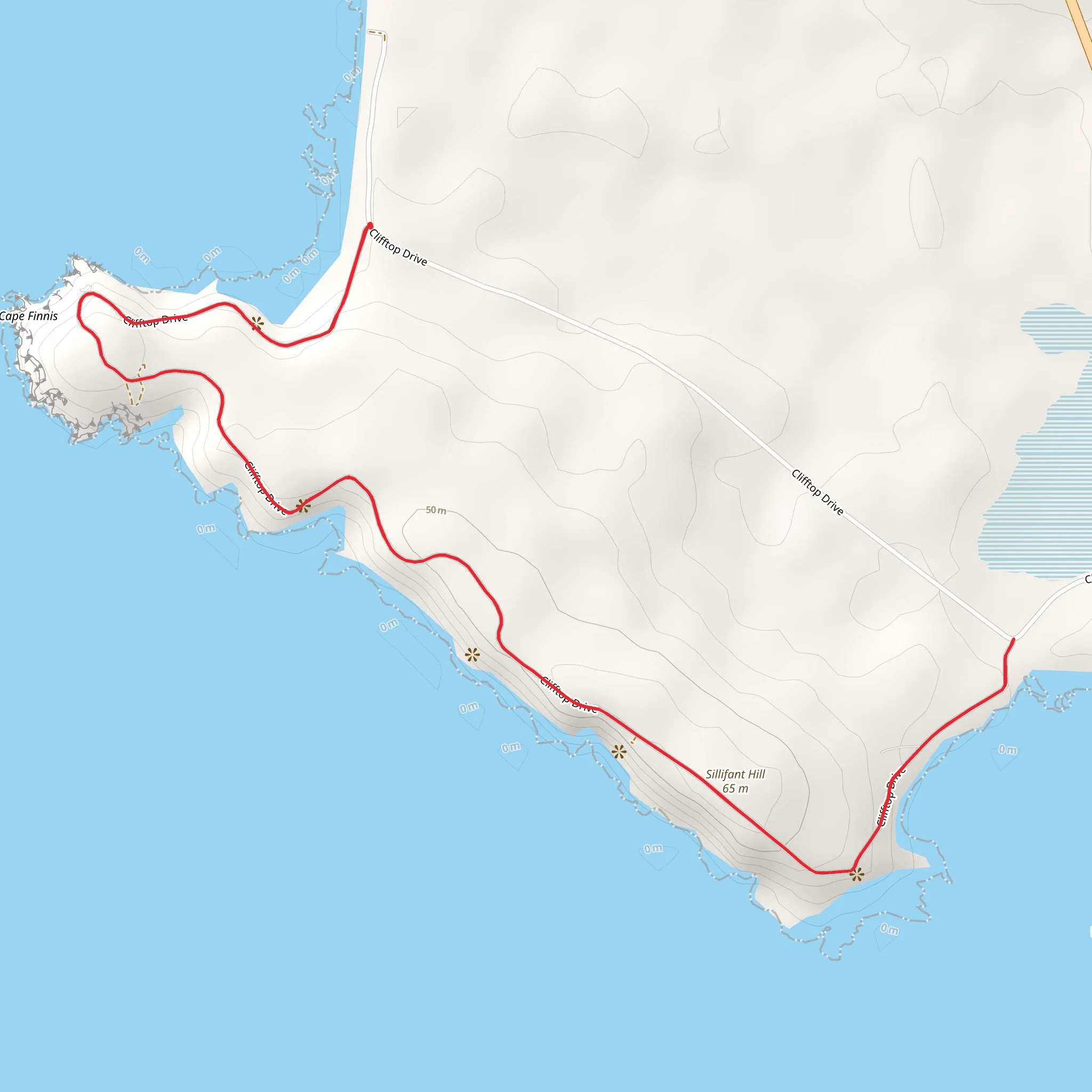 Elliston Clifftop Trail mobile static map