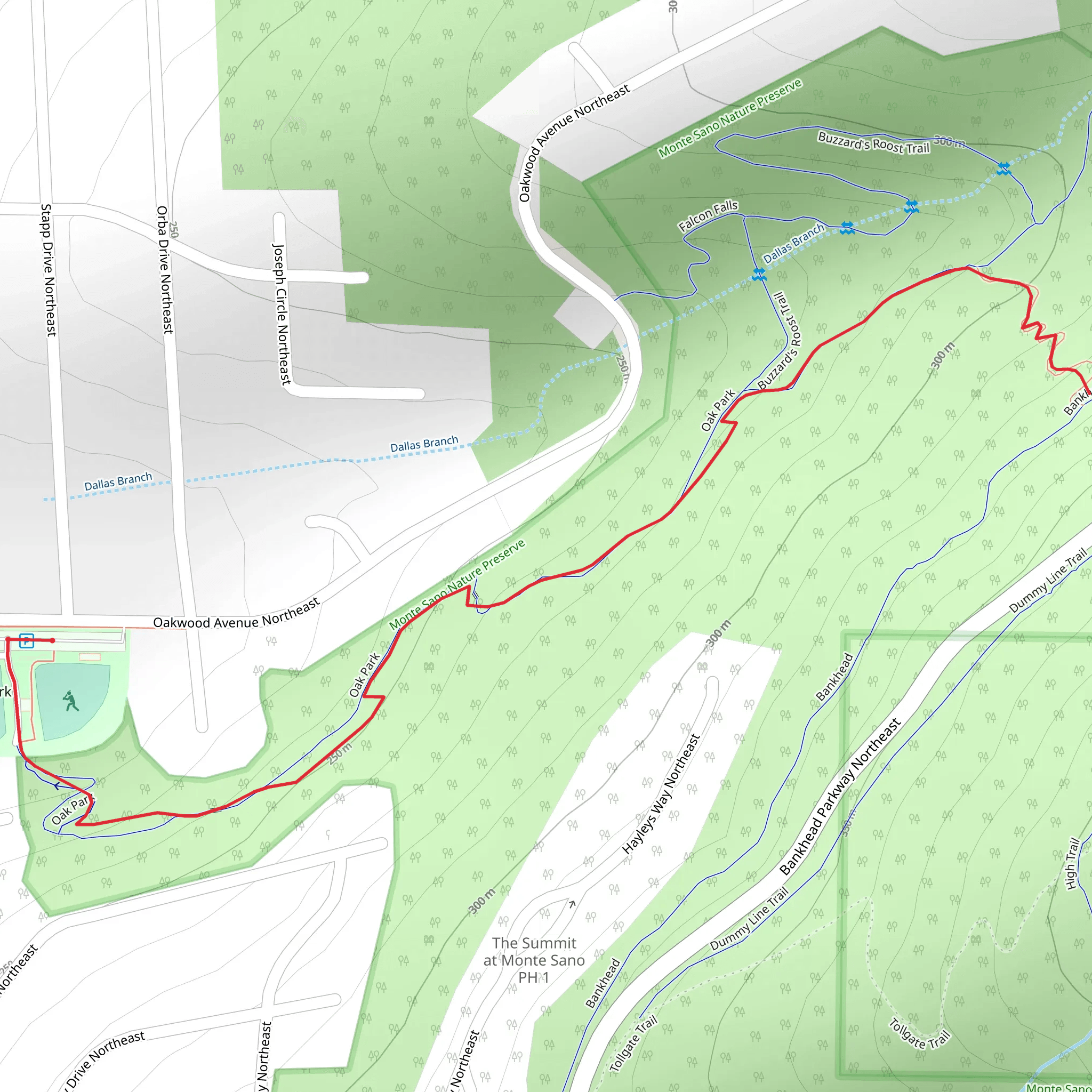 Oak Park Trail mobile static map