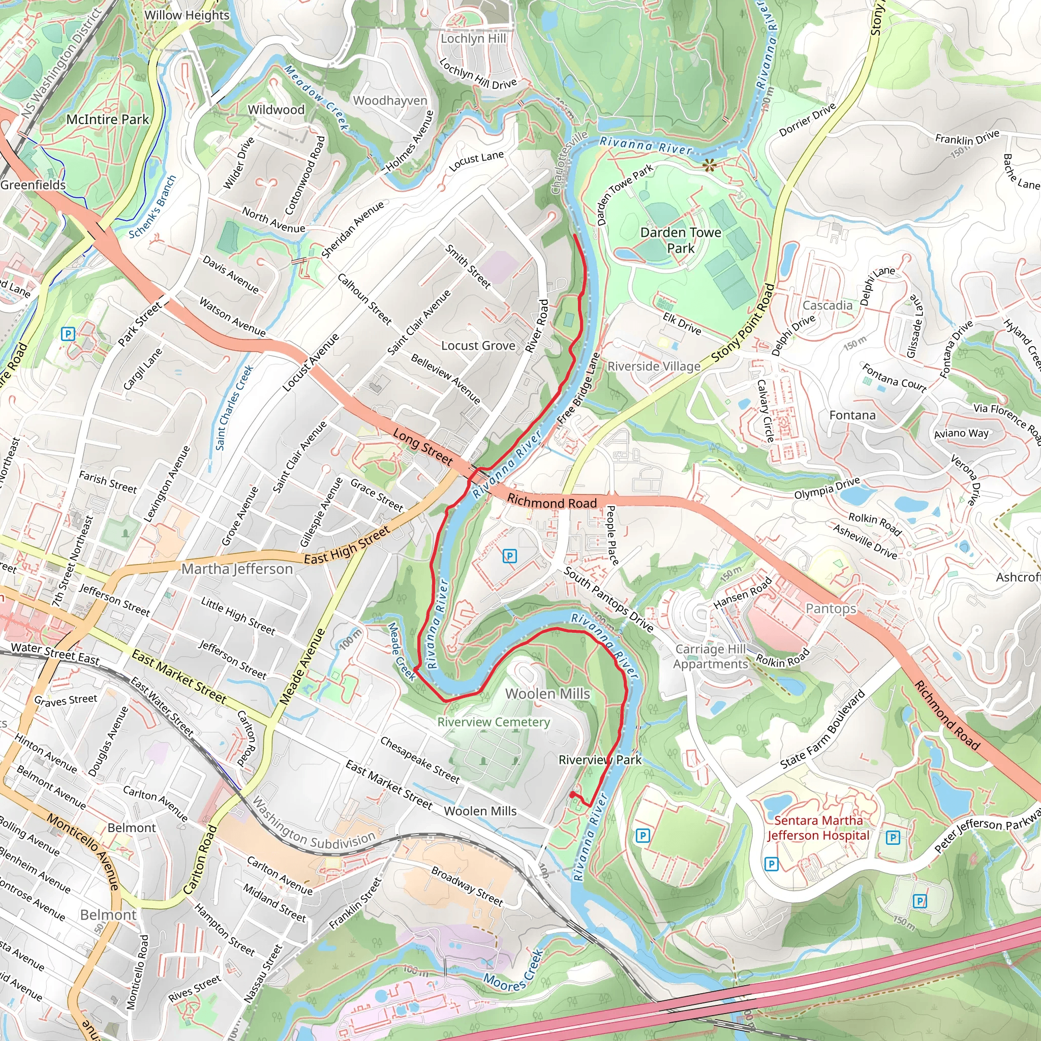 Rivanna River Trail mobile static map