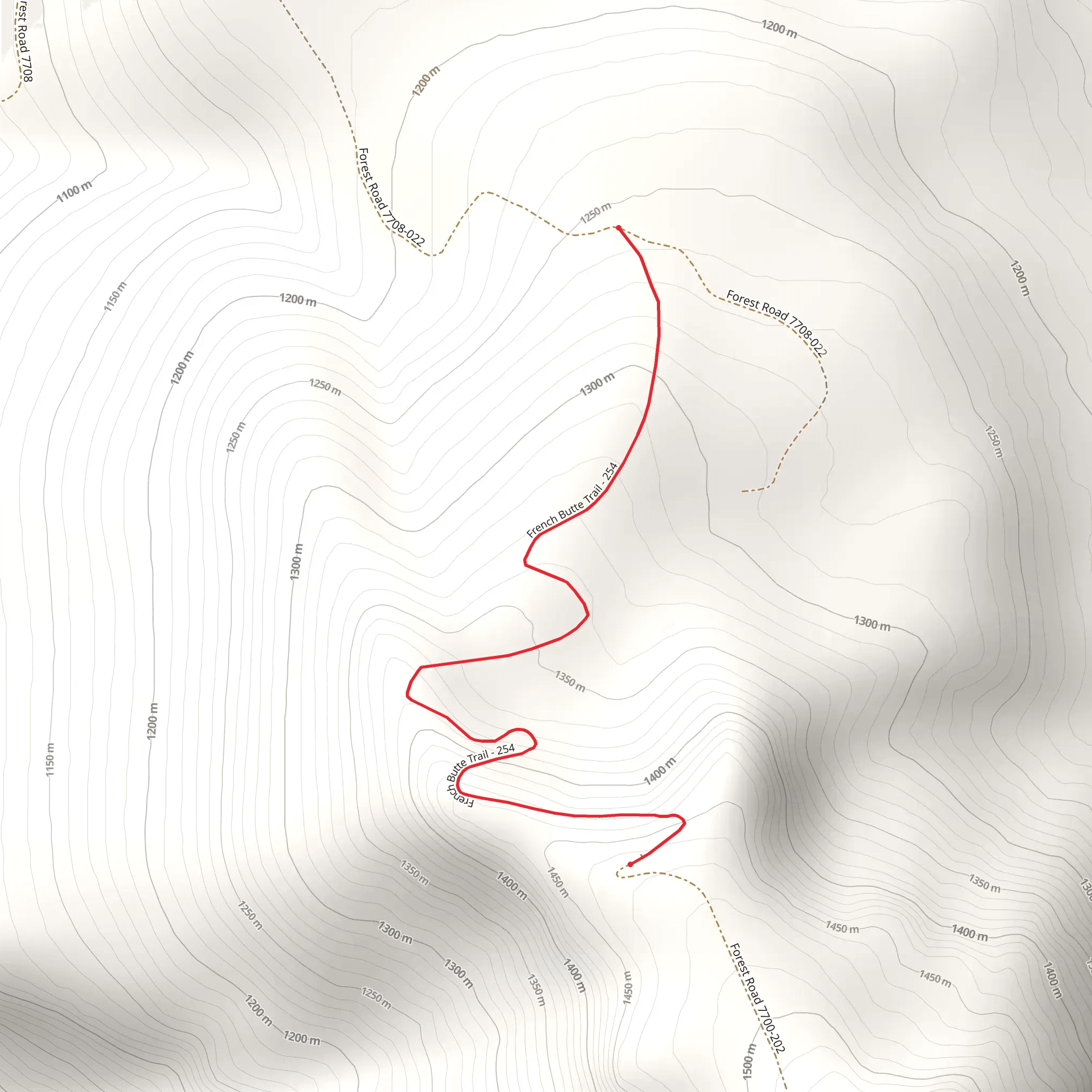 French Butte Trail mobile static map