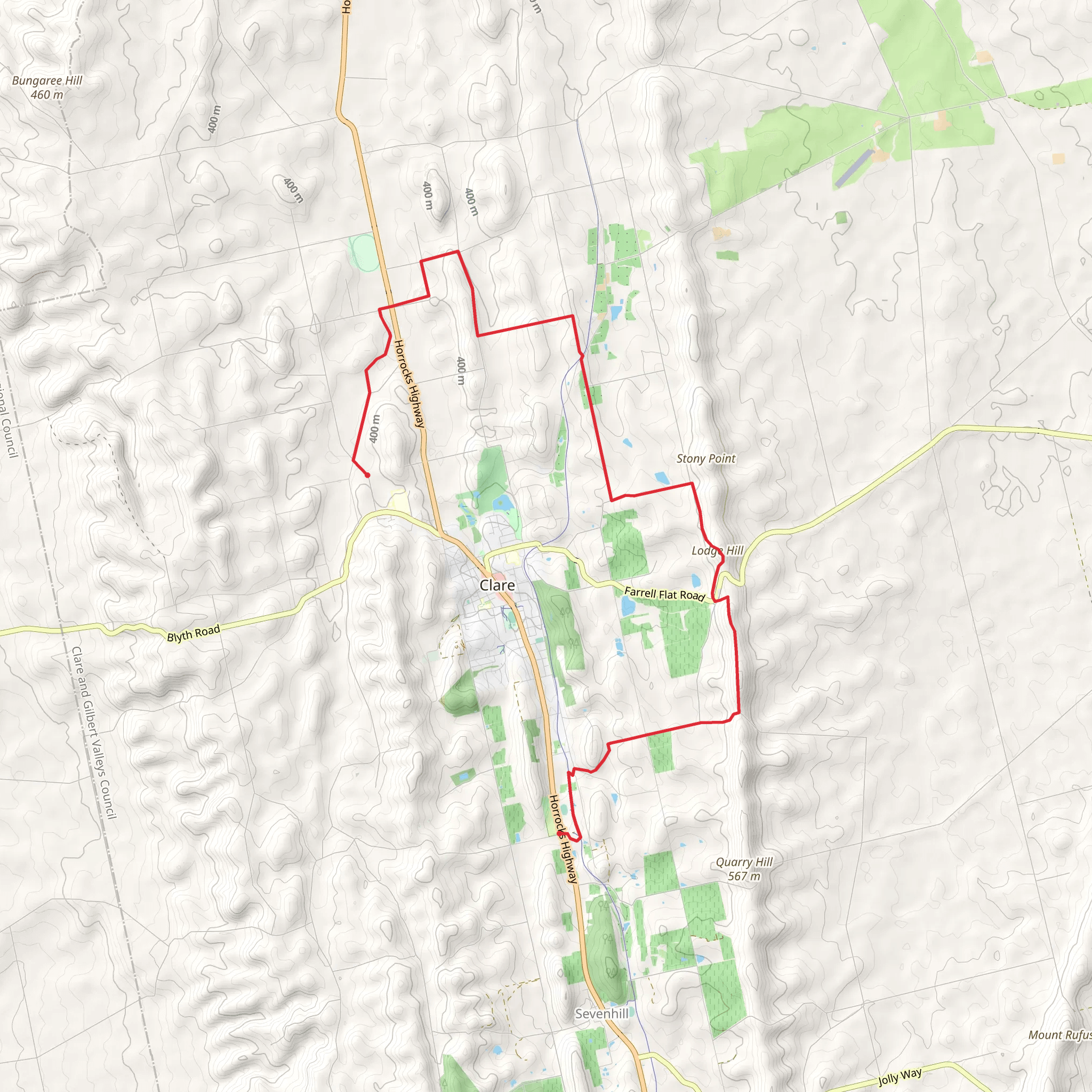Clare to Armagh Walk mobile static map