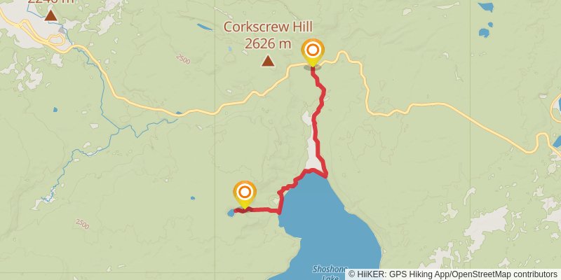 Pocket Lake and Shoshone Lake via DeLacy Creek Trail stage 2 Map