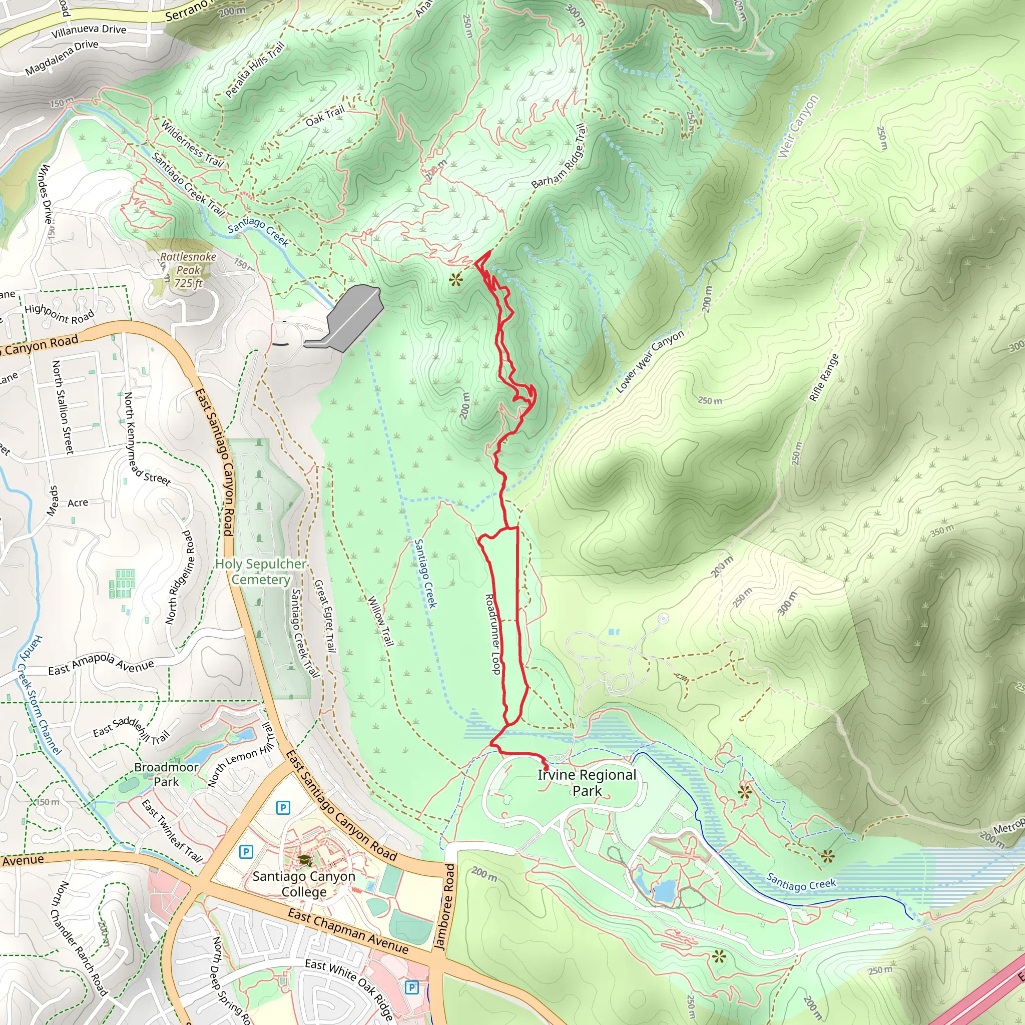 Chutes Trail and Chutes Ridgeline Loop Trail mobile static map