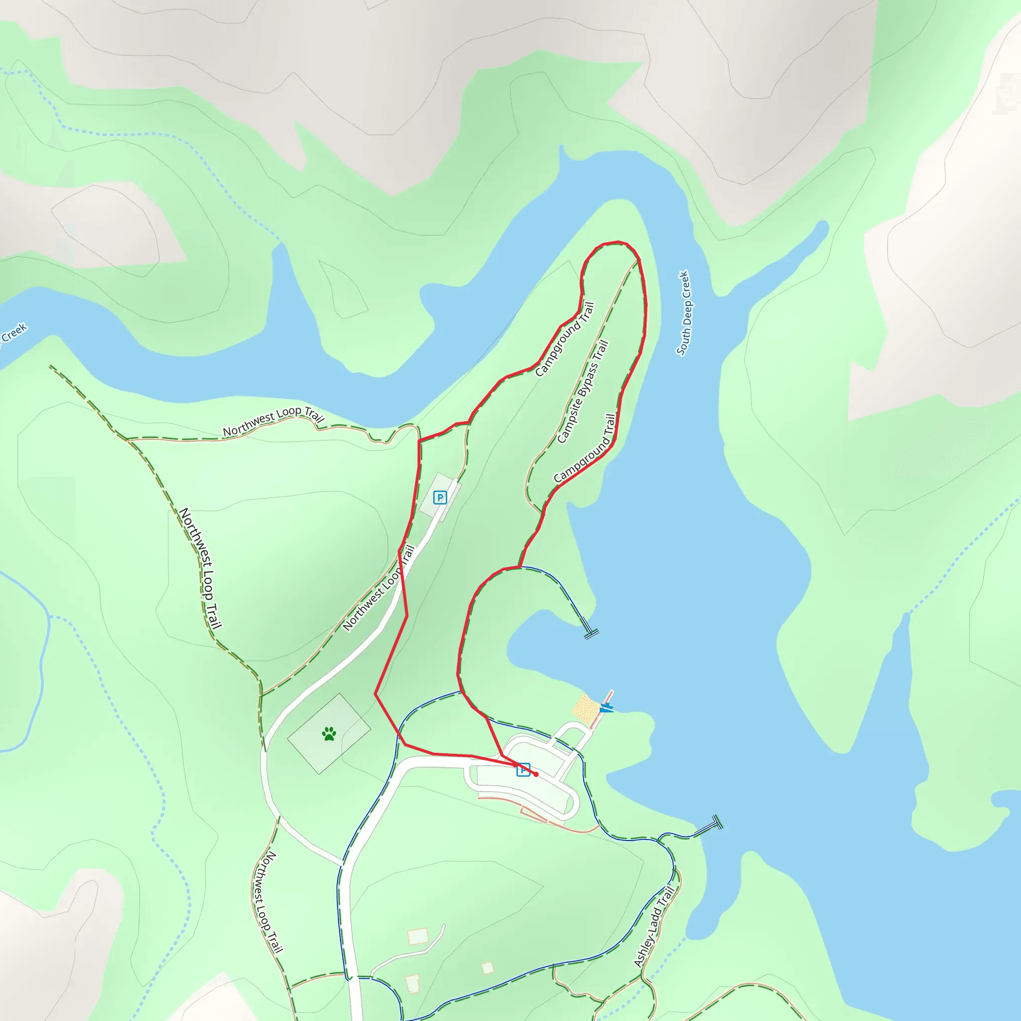 South deep Creek via Campground Trail mobile static map